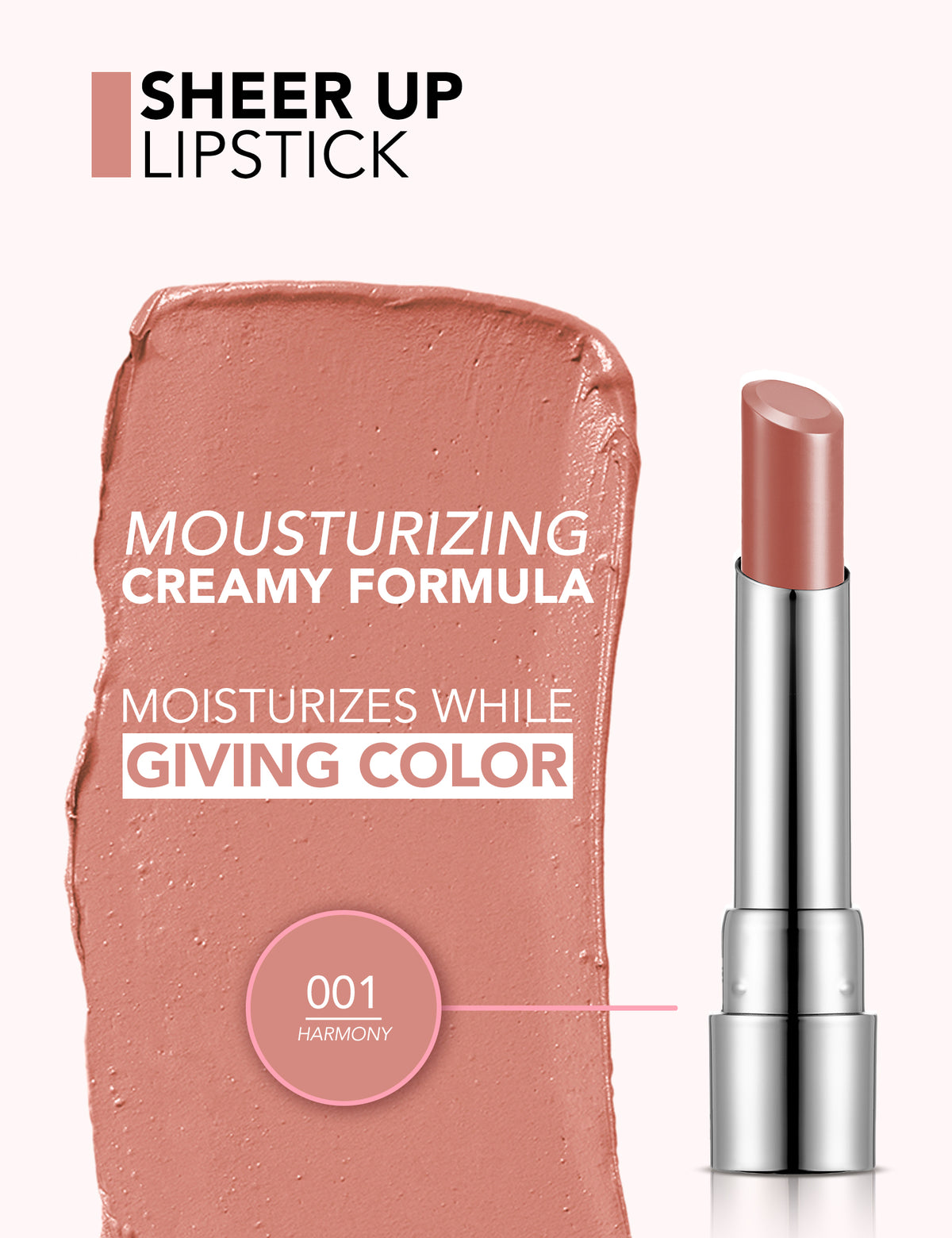 Flormar Sheer Up Lipstick - 001 Harmony