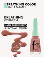 Flormar Breathing Color Nail Enamel - 010 Peach N Crem