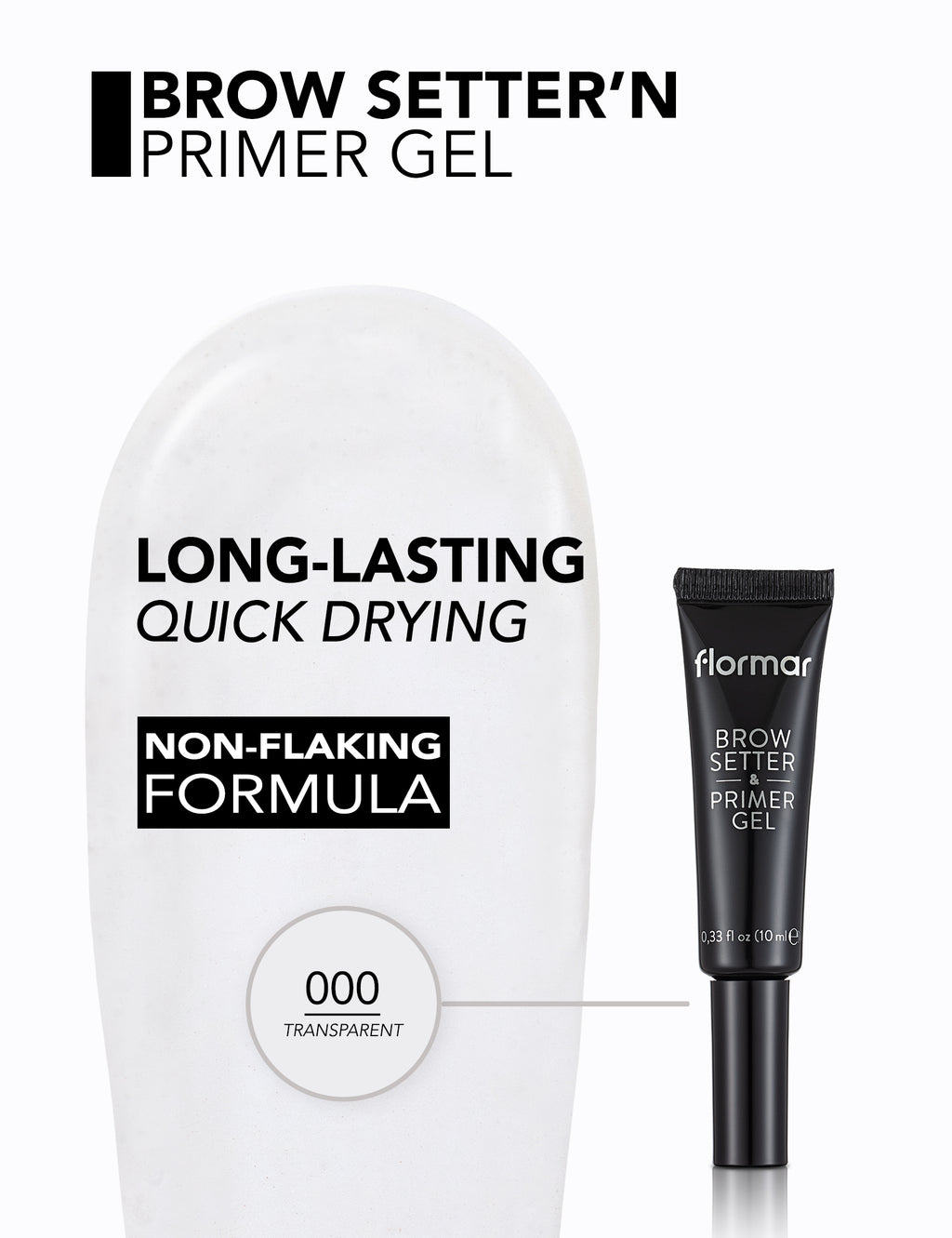 Flormar Brow Setter & Primer Gel - 000 Row Setter & Primer Gel