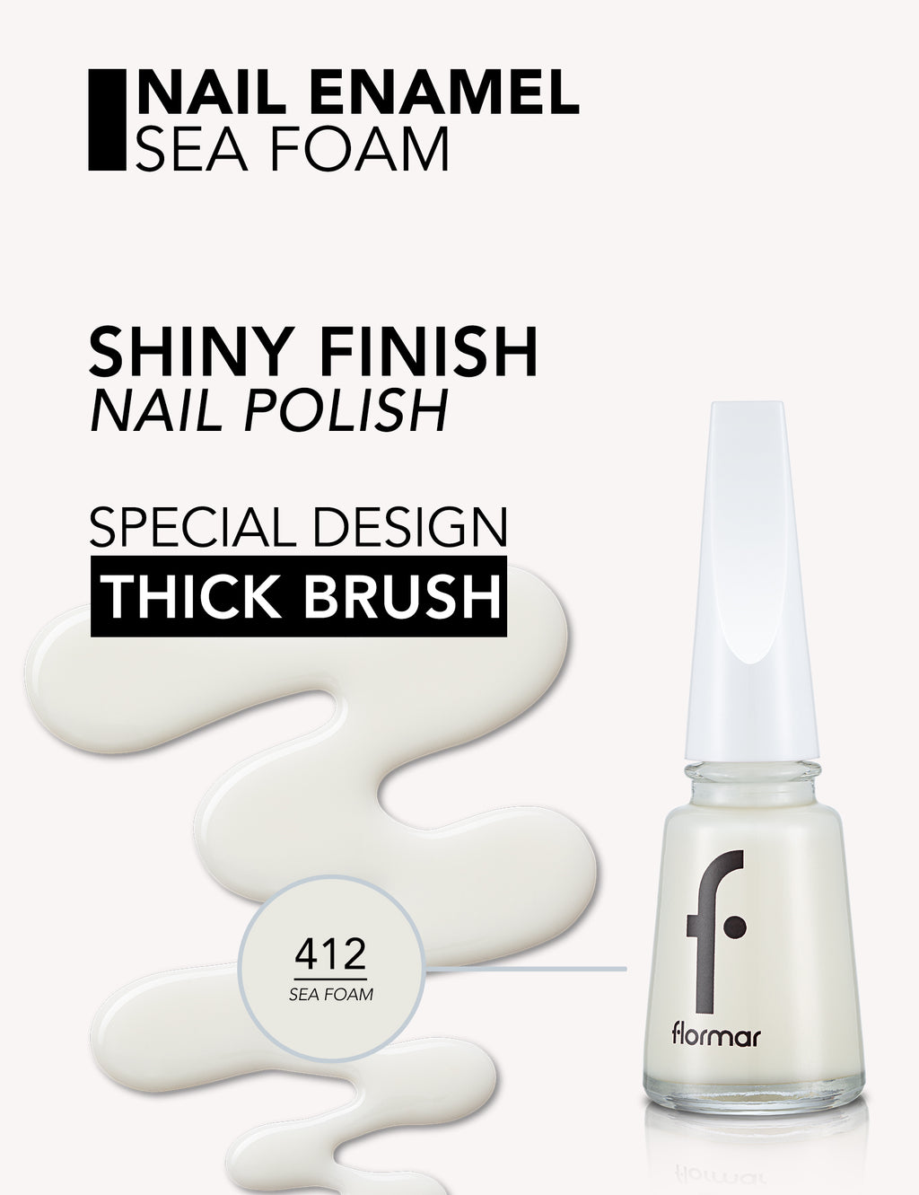 Flormar Nail Enamel - 412 Sea Foam New