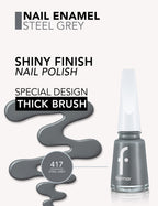 Flormar Nail Enamel - 417 Steel Gray New