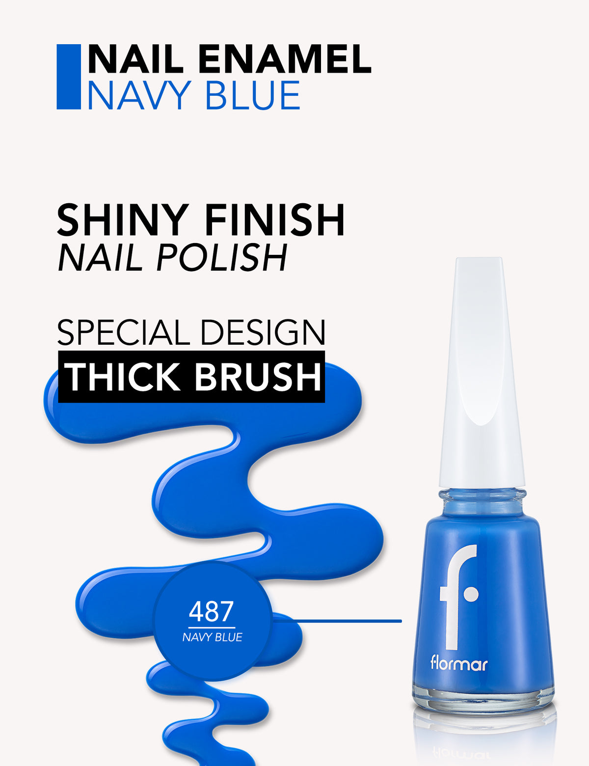 Flormar Nail Enamel - 487 Navy Blue New