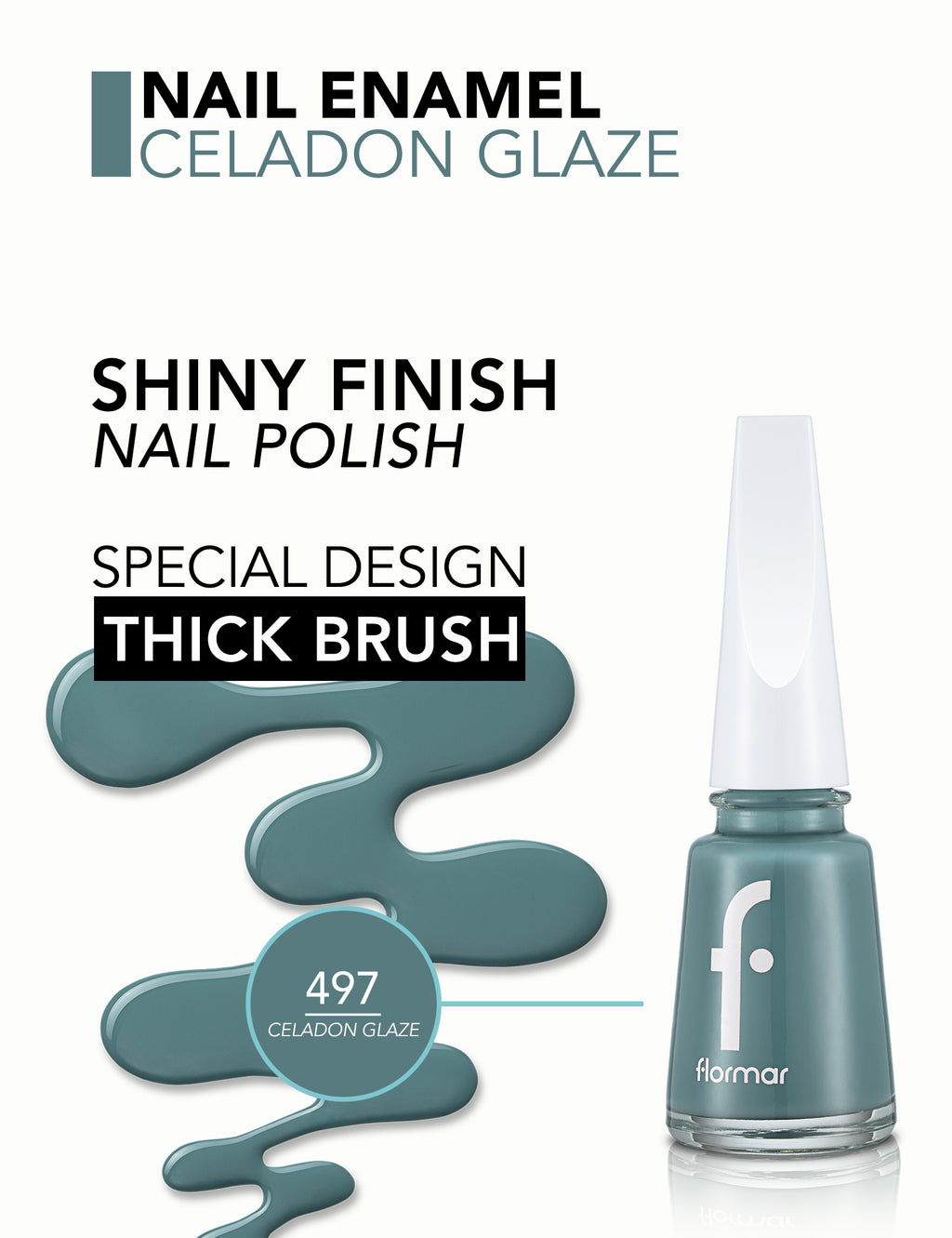 Flormar Nail Enamel - 497 Celadon Glaze New