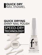 Flormar Quick Dry Nail Enamel - D01 Snow White New