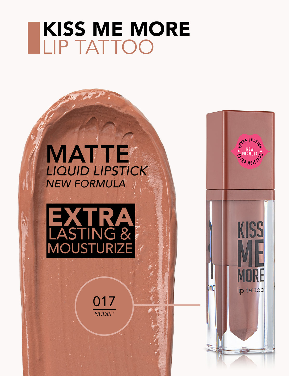Flormar Kiss Me More Lip Tattoo - 017 Nudist