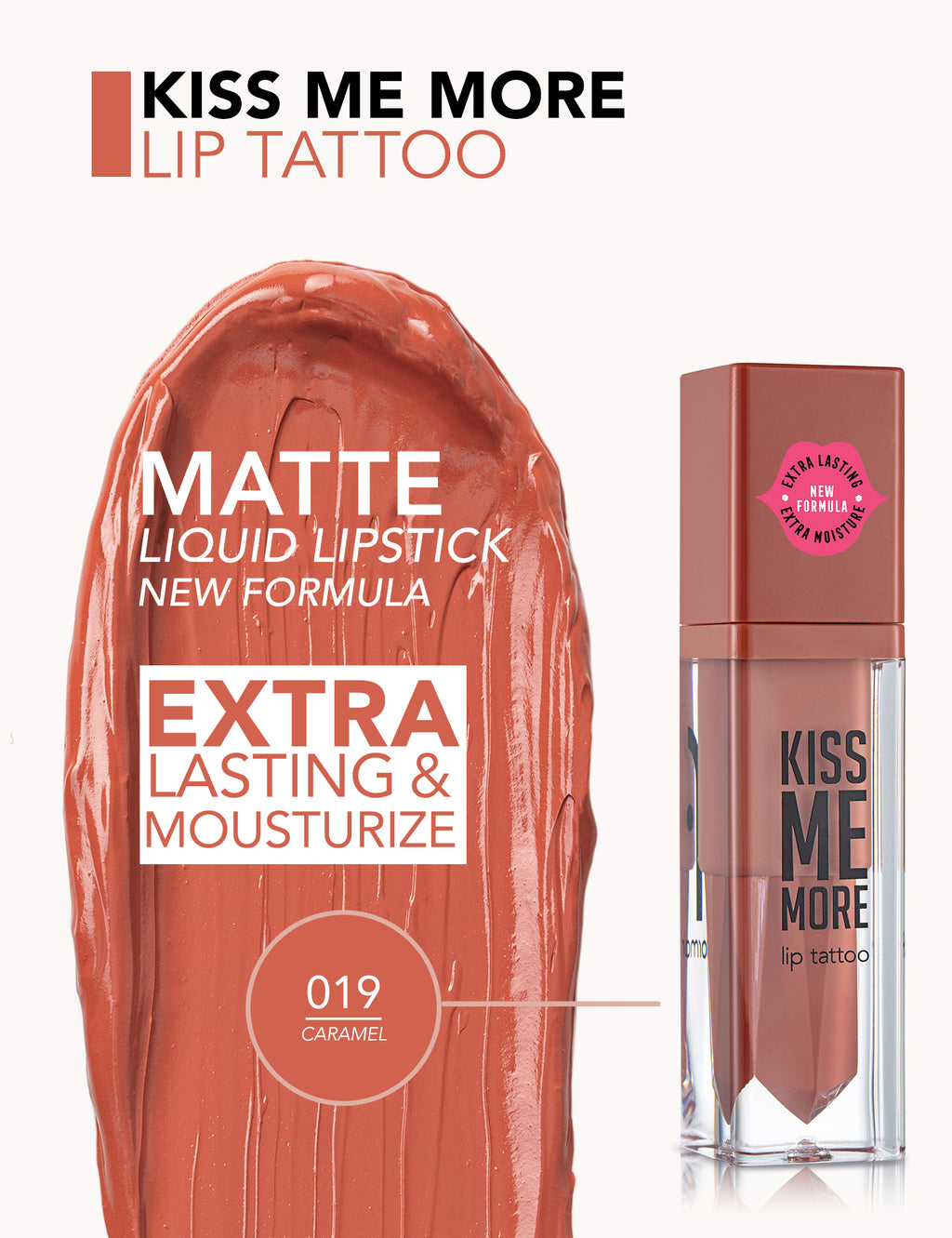 Flormar Kiss Me More Lip Tattoo - 019 Caramel