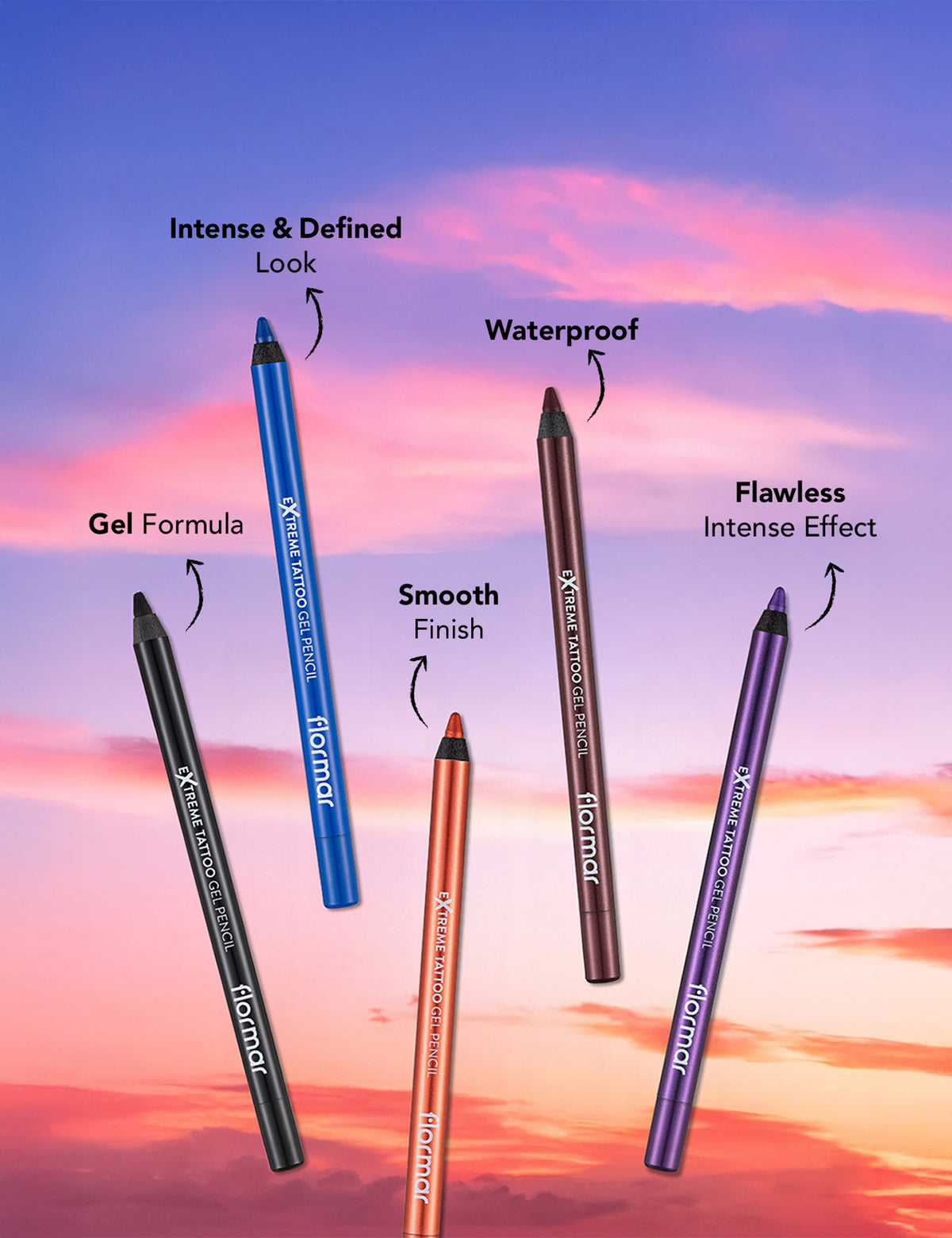Flormar Extreme Tattoo Gel Pencil - 008 Orange Pop