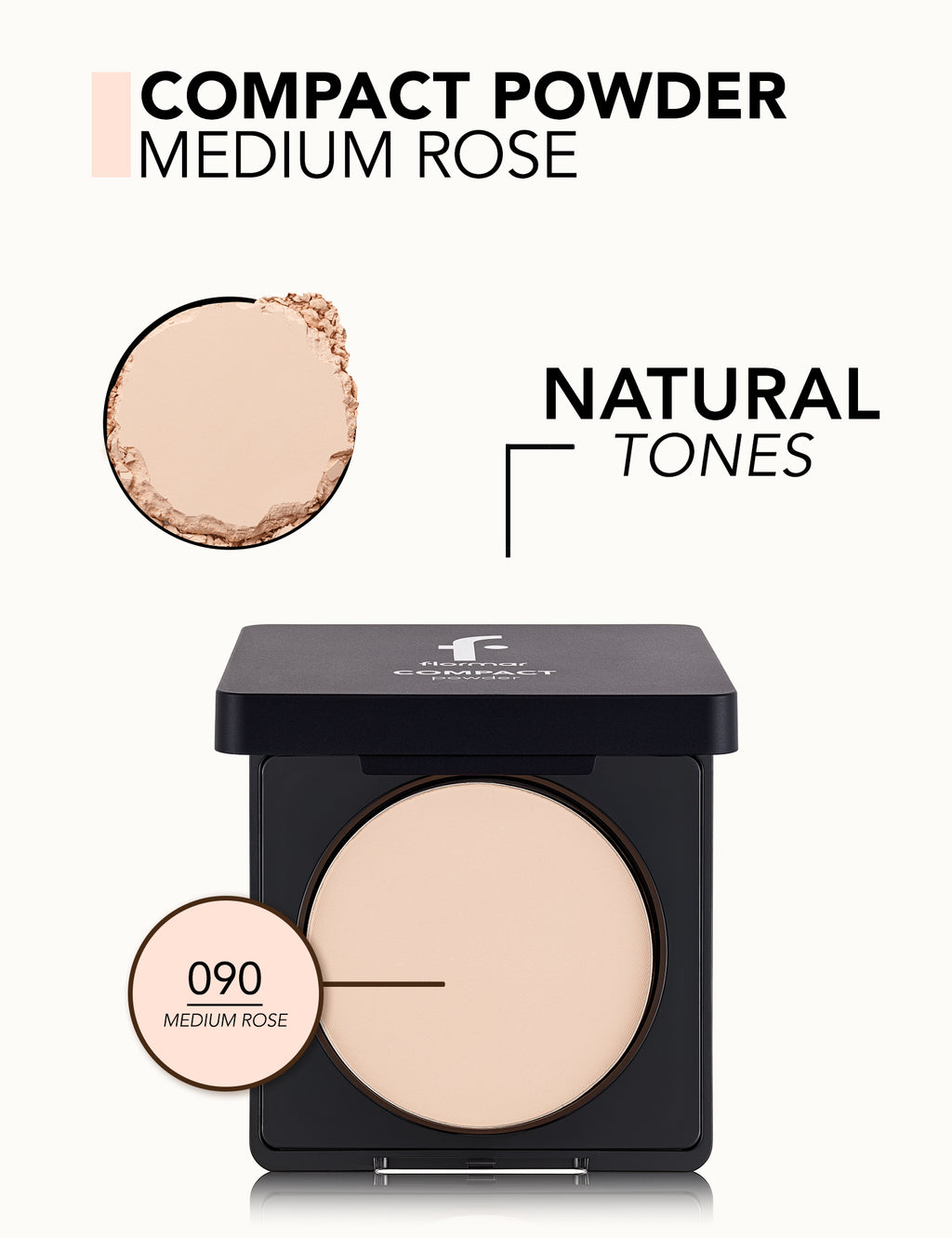 Flormar Compact Powder - 090 Medium Rose