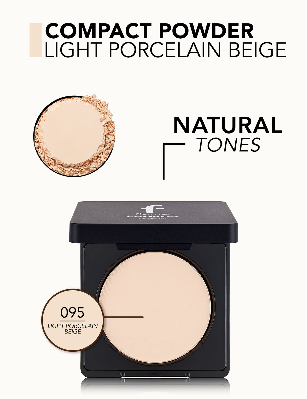 Flormar Compact Powder - 095 Light Porcelain Beig