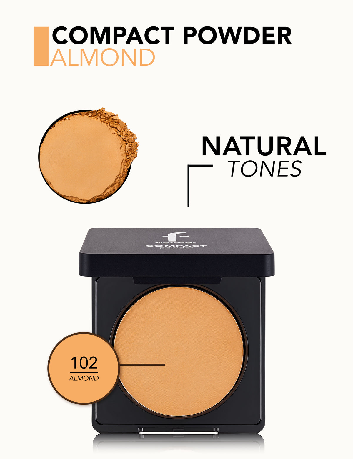 Flormar Compact Powder - 102 Almond