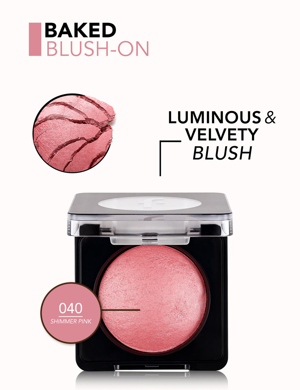 Flormar Baked Blush-On - 040 Shimmer Pink