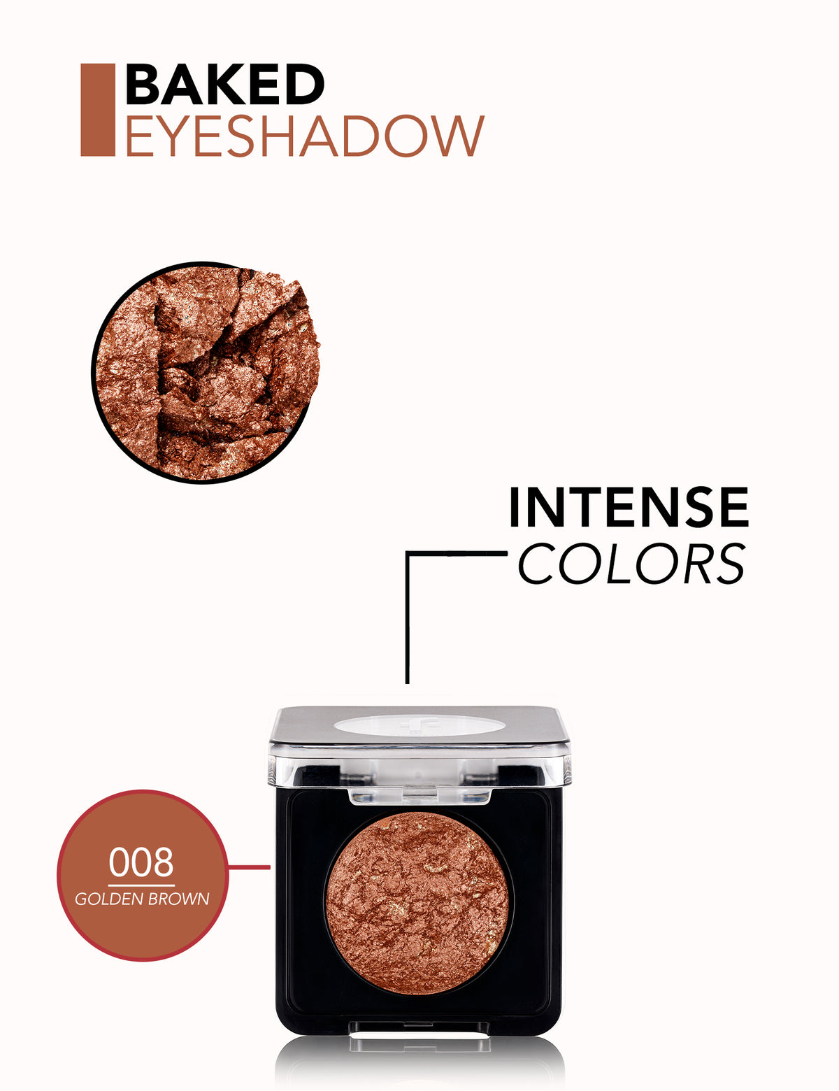 Flormar Baked Eyeshadow - 008 Golden Brown
