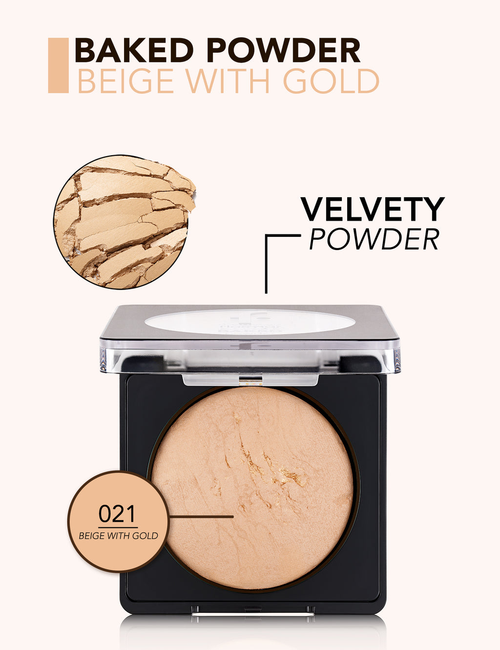 Flormar Baked Powder - 021 Beige With Gold