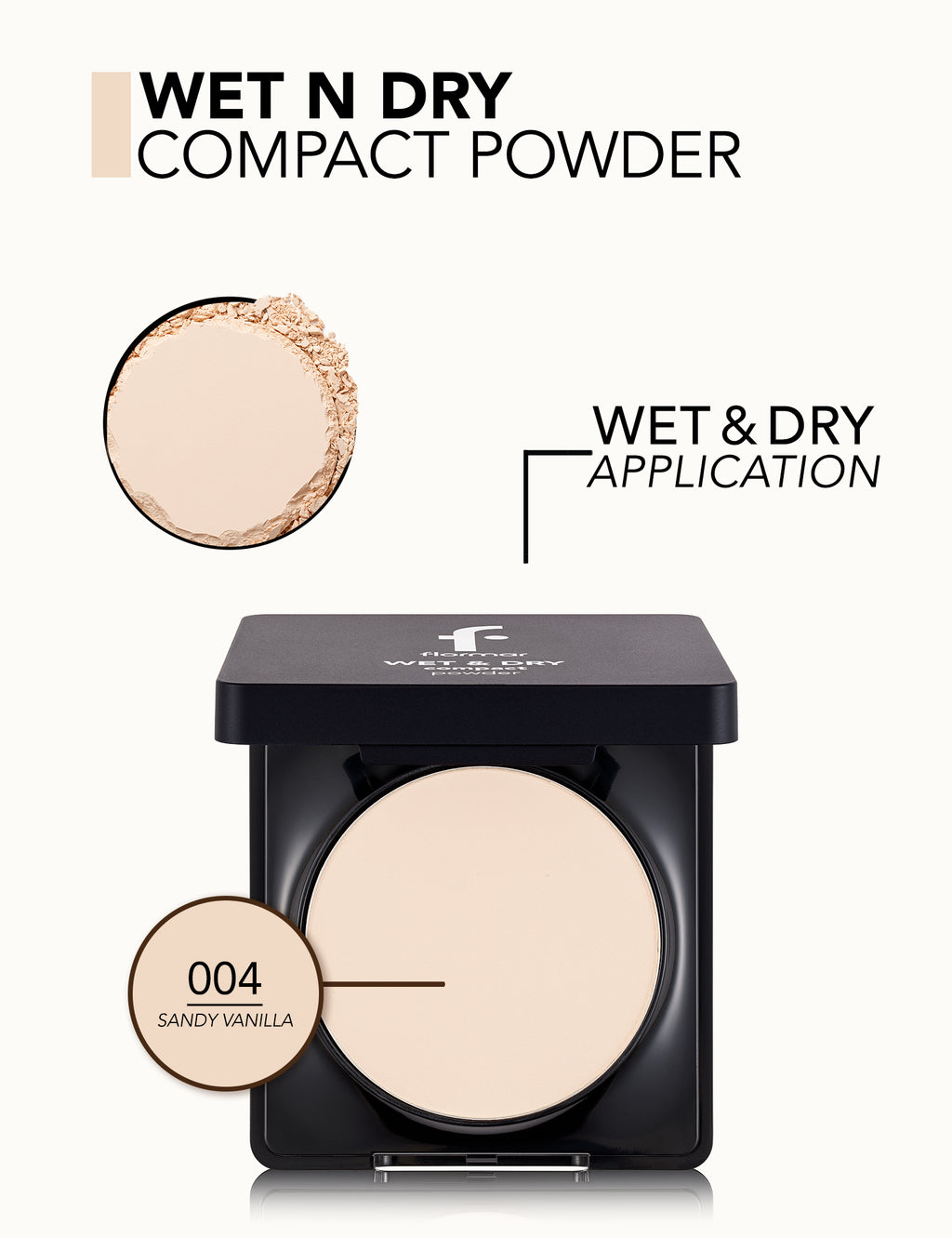 Flormar Wet & Dry Compact Powder - 004 Sandy Vanilla
