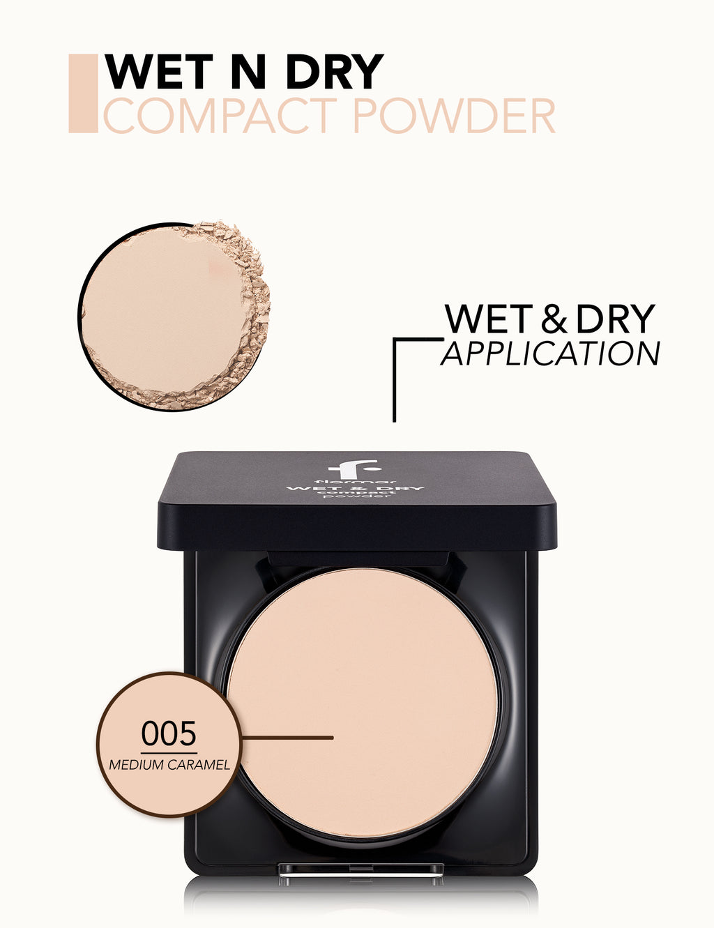 Flormar Wet & Dry Compact Powder - 005 Medium Caramel