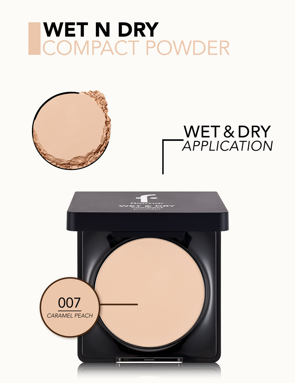 Flormar Wet & Dry Compact Powder - 007 Caramel Peach