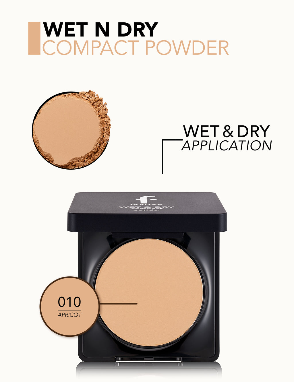 Flormar Wet & Dry Compact Powder - 010 Apricot