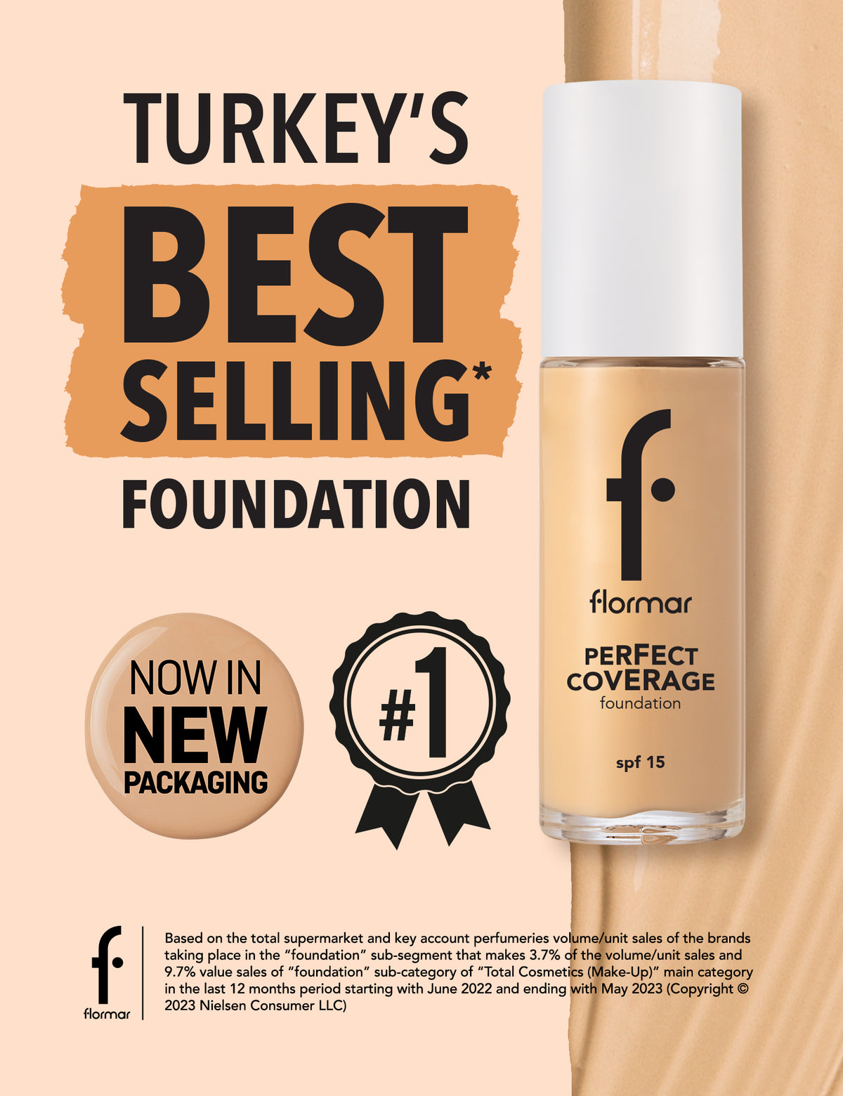Flormar Perfect Coverage Foundation - 100 Light Ivory Np