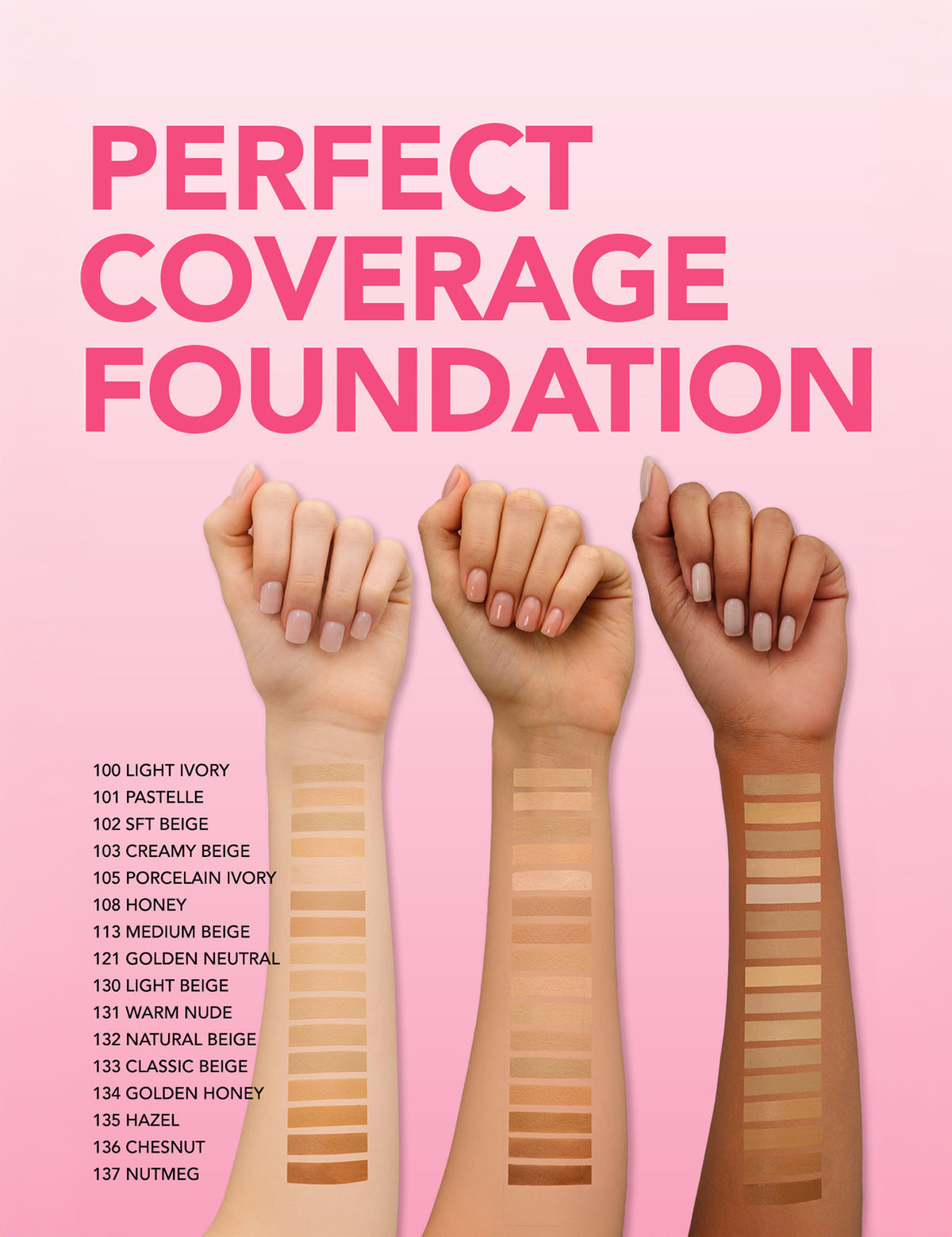 Flormar Perfect Coverage Foundation - 100 Light Ivory Np