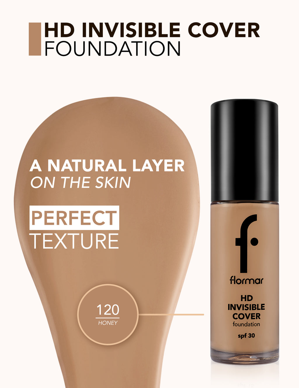 Flormar Hd Invisible Cover Foundation - 120 Hney Np