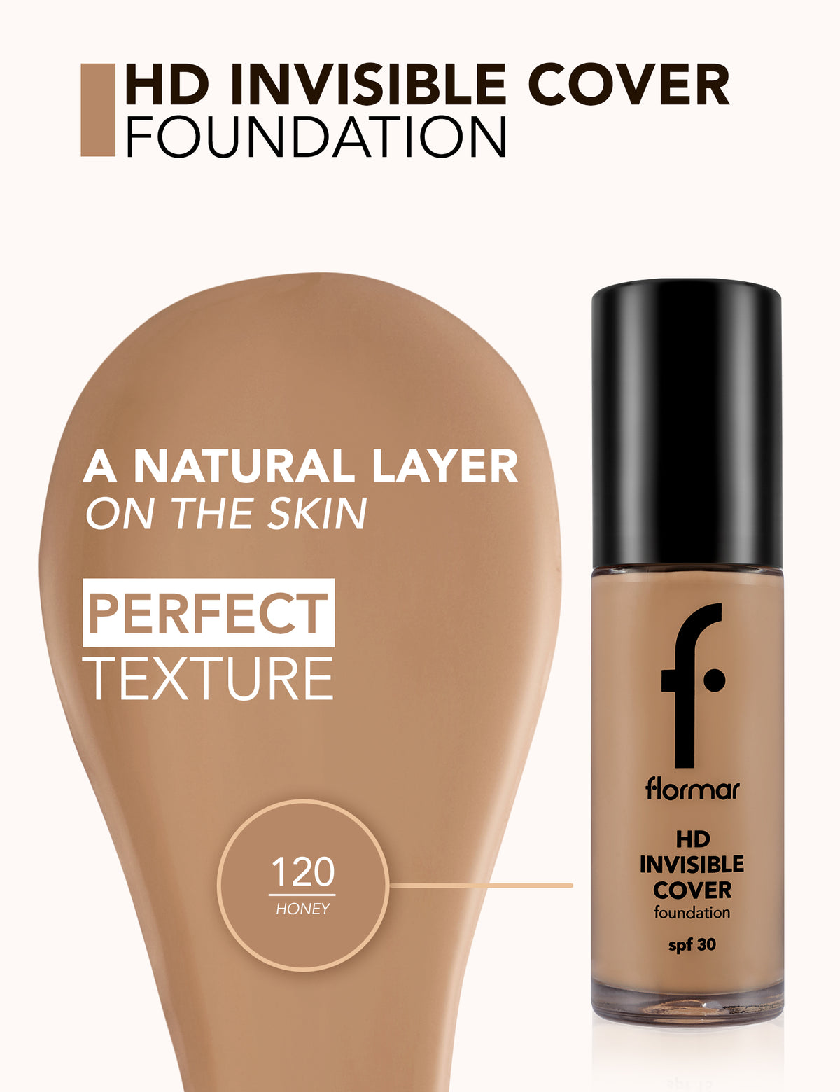 Flormar Hd Invisible Cover Foundation - 120 Hney Np