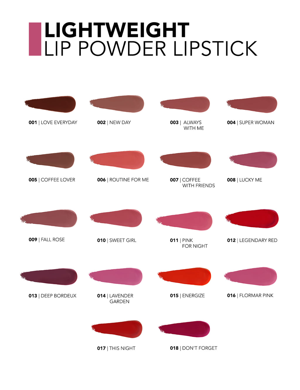 Flormar Lightweight Lip Powder - 001 Love Everyday
