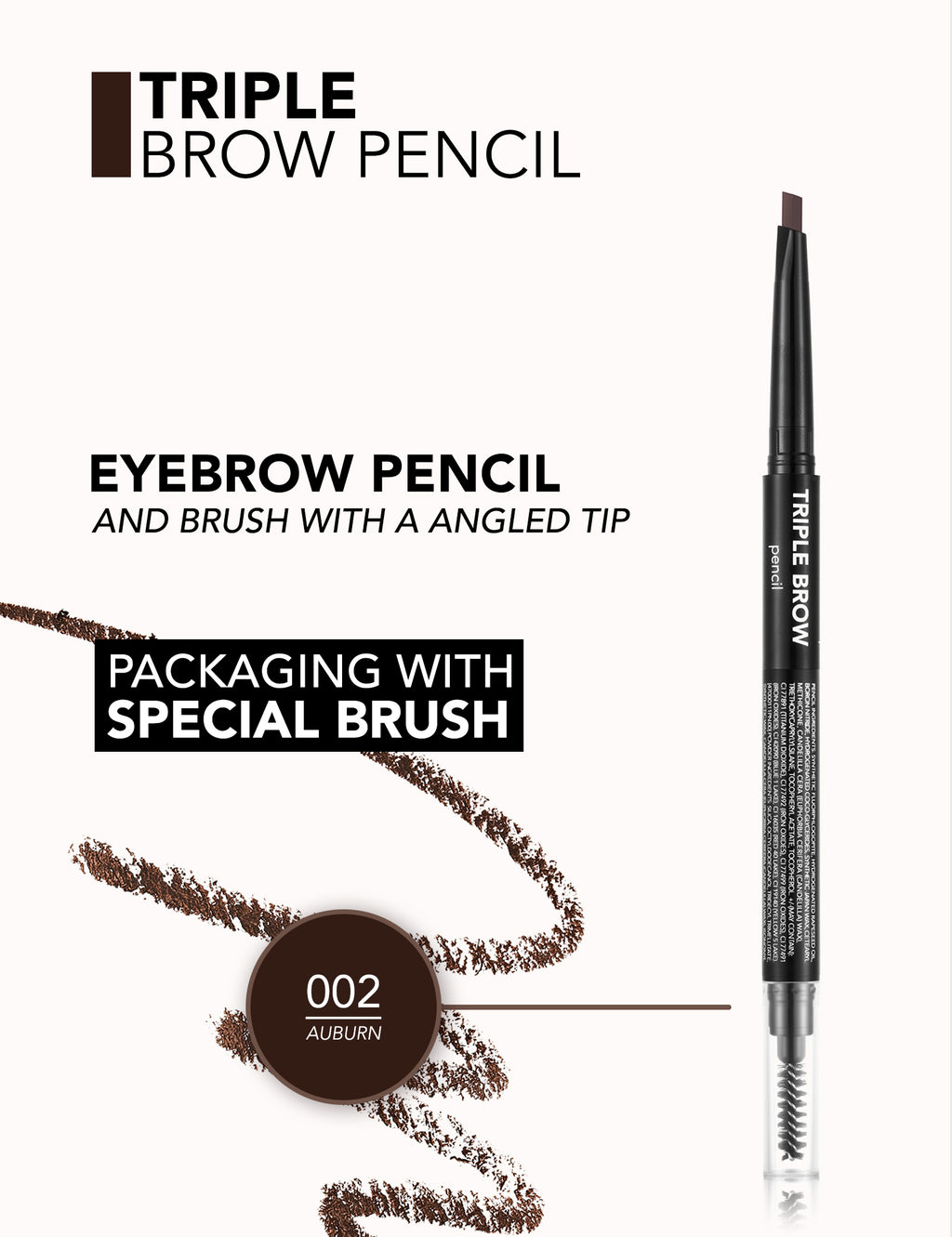 Flormar Triple Brow Pencil - Auburn