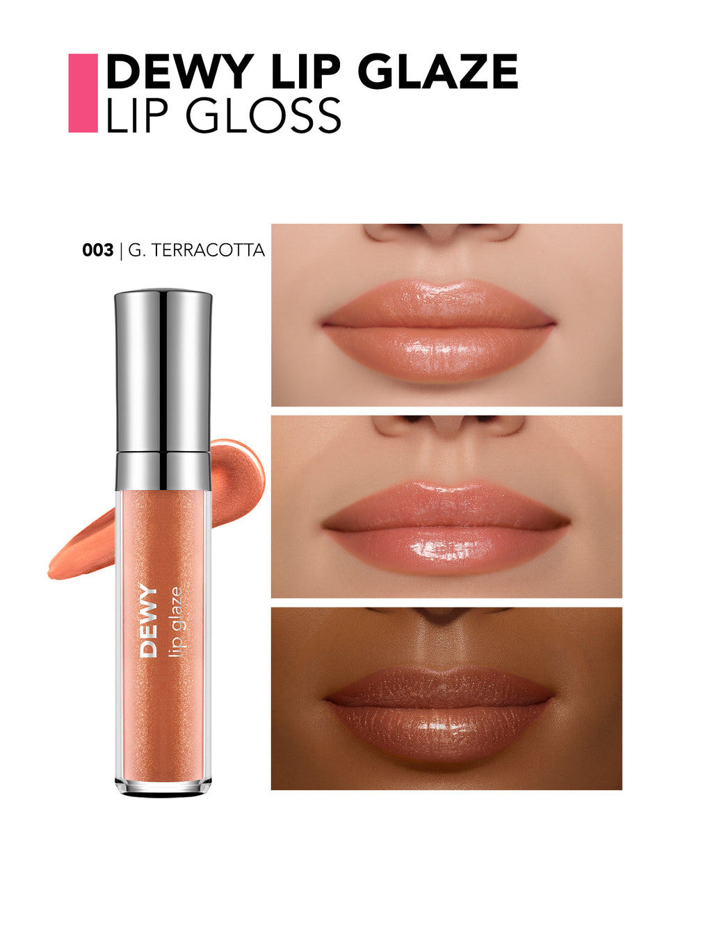 Flormar Dewy Lip Glaze - 003 Gldn Terracotta