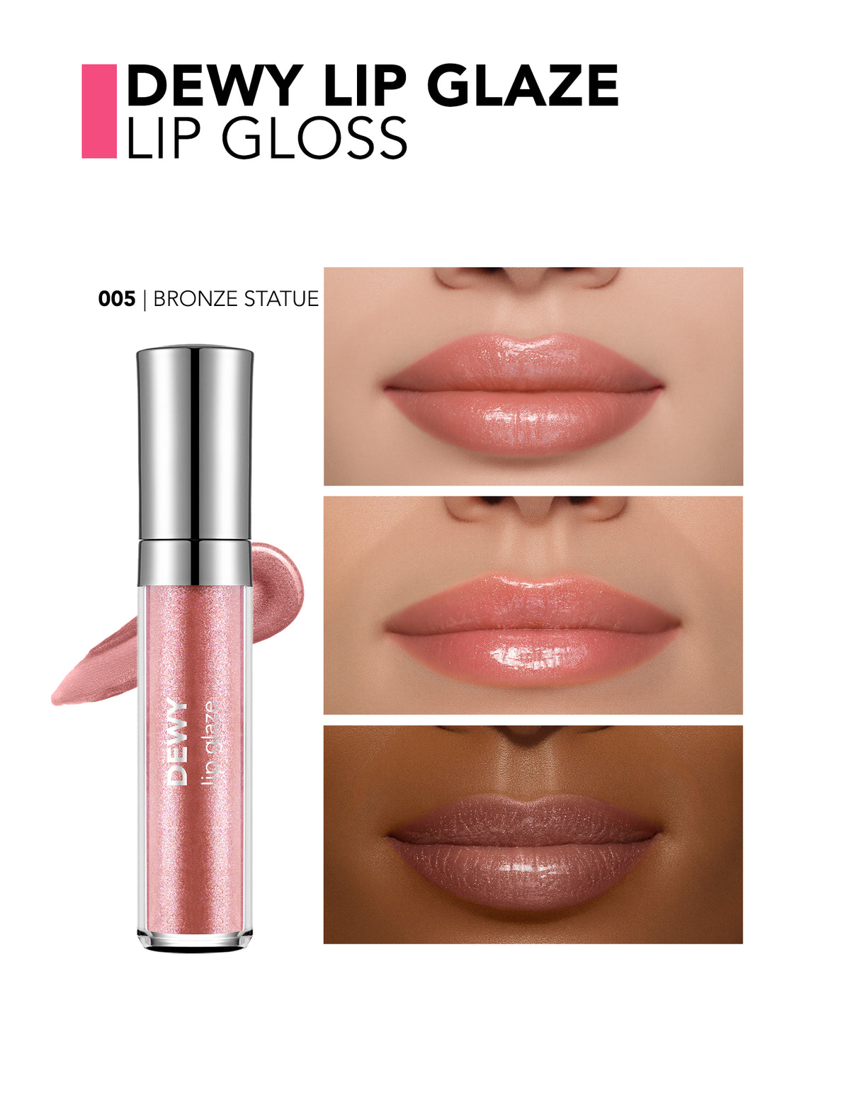 Flormar Dewy Lip Glaze - 005 Bronze Statue