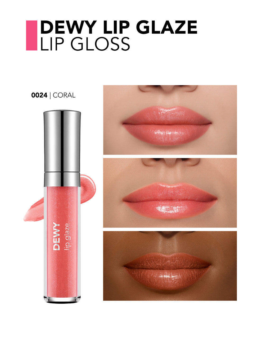 Flormar Dewy Lip Glaze - 024 Coral