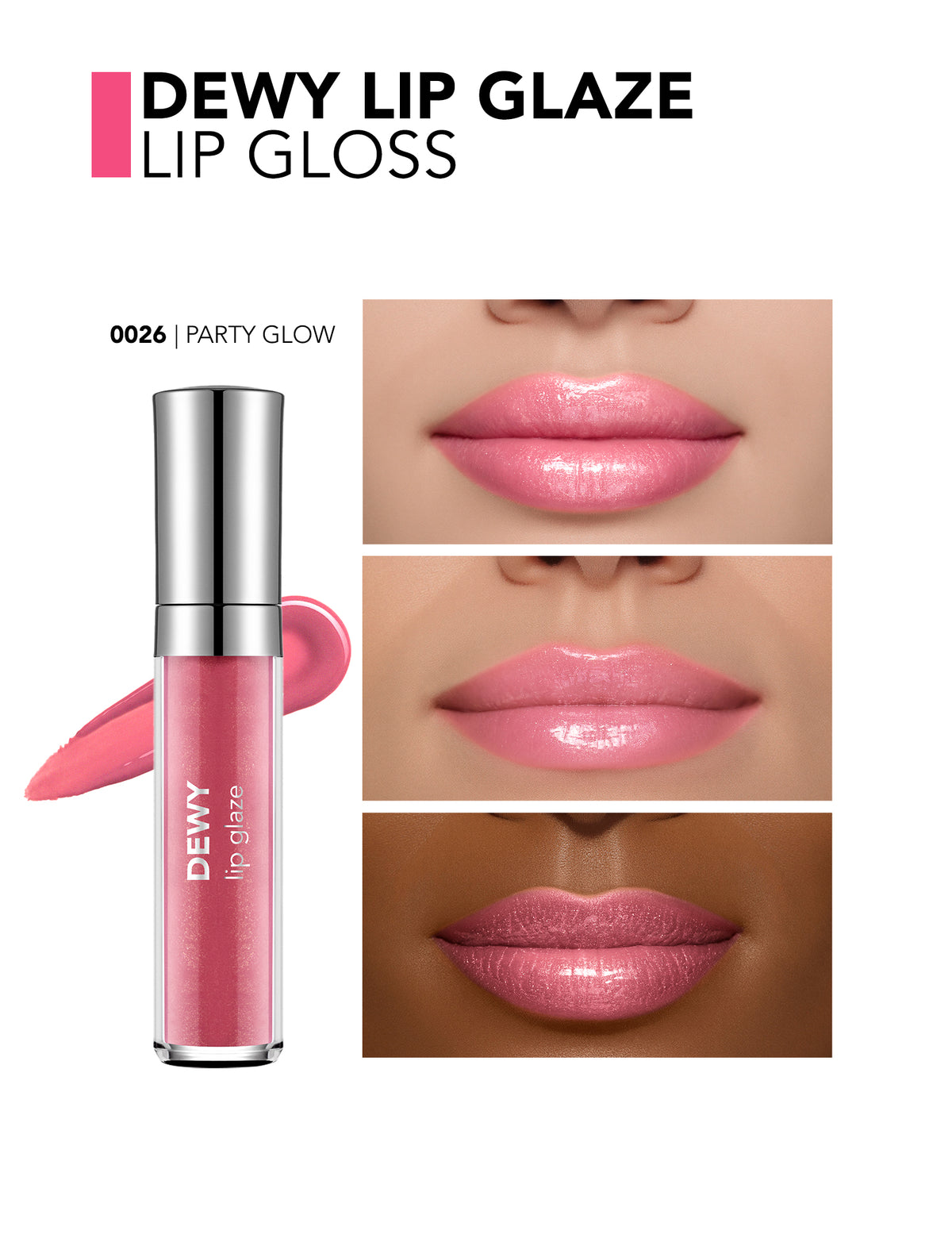 Flormar Dewy Lip Glaze - 026 Party Glow