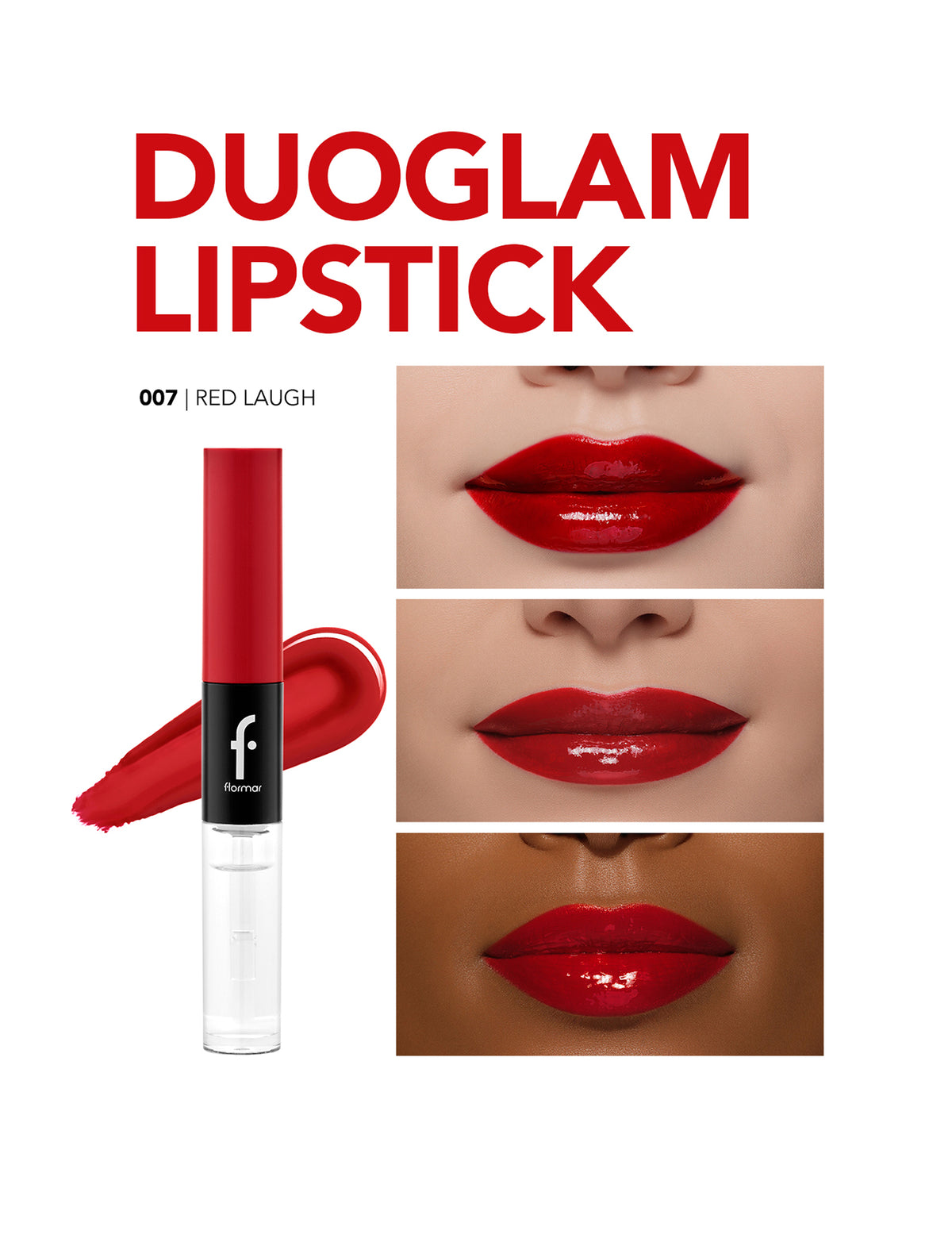 Flormar Duoglam Lipstick - 007 Red Laugh