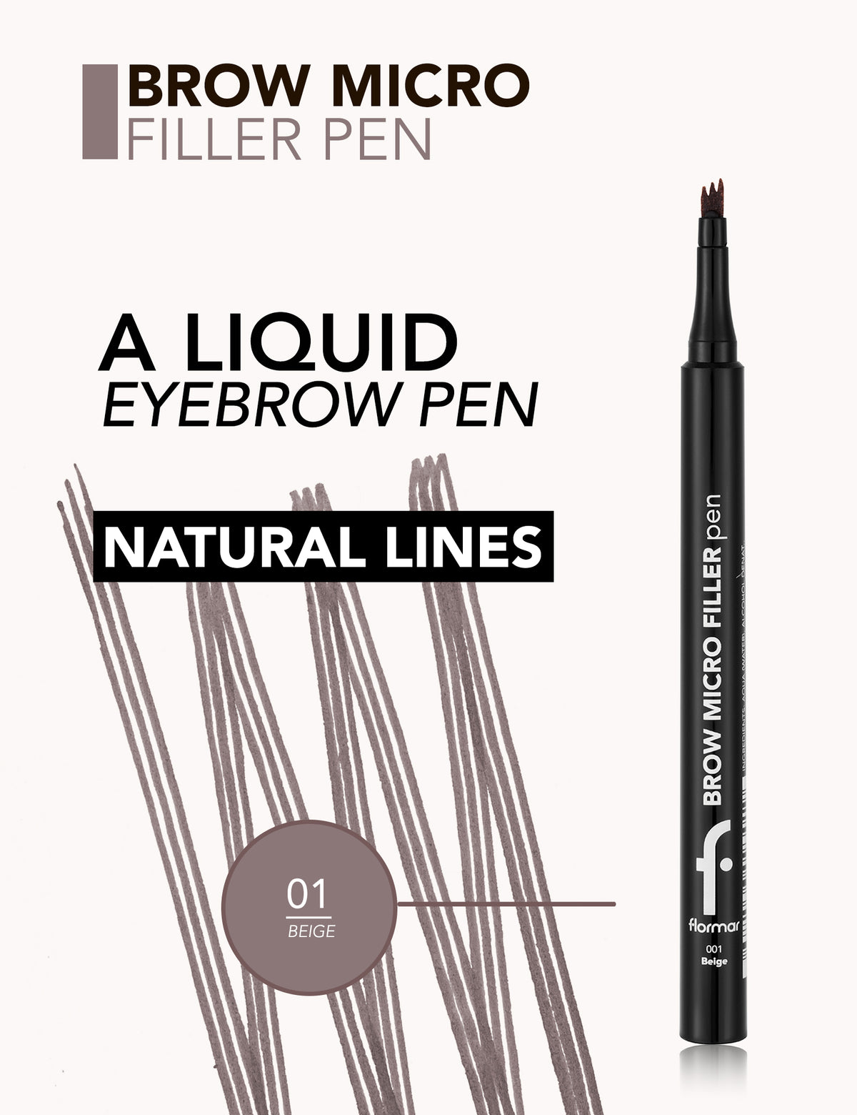 Flormar Brow Micro Filler Pen - 001 Beige
