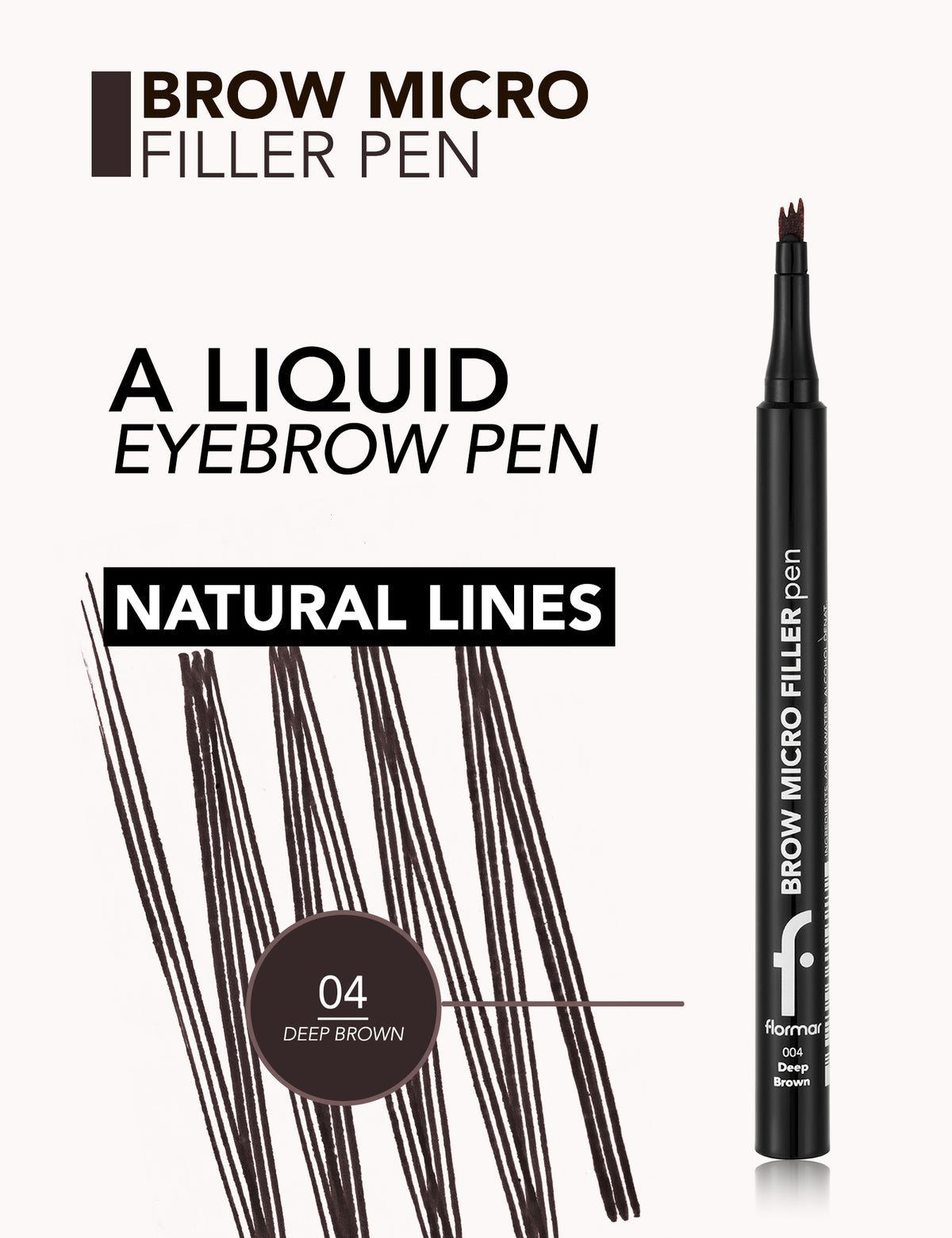 Flormar Brow Micro Filler Pen - 004 Deep Brown