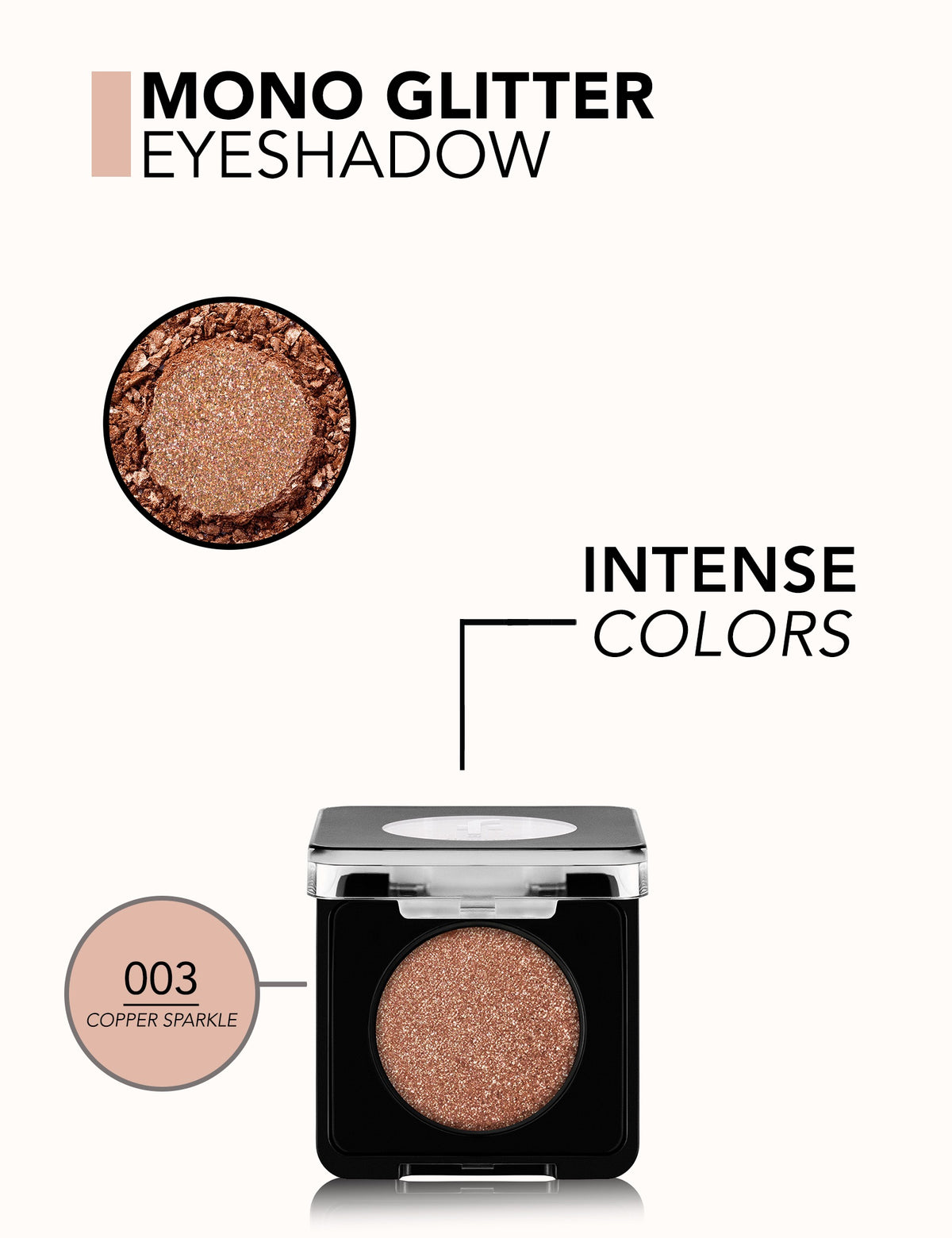Flormar Mono Glitter Eyeshadow - 003 Copper Sparkle