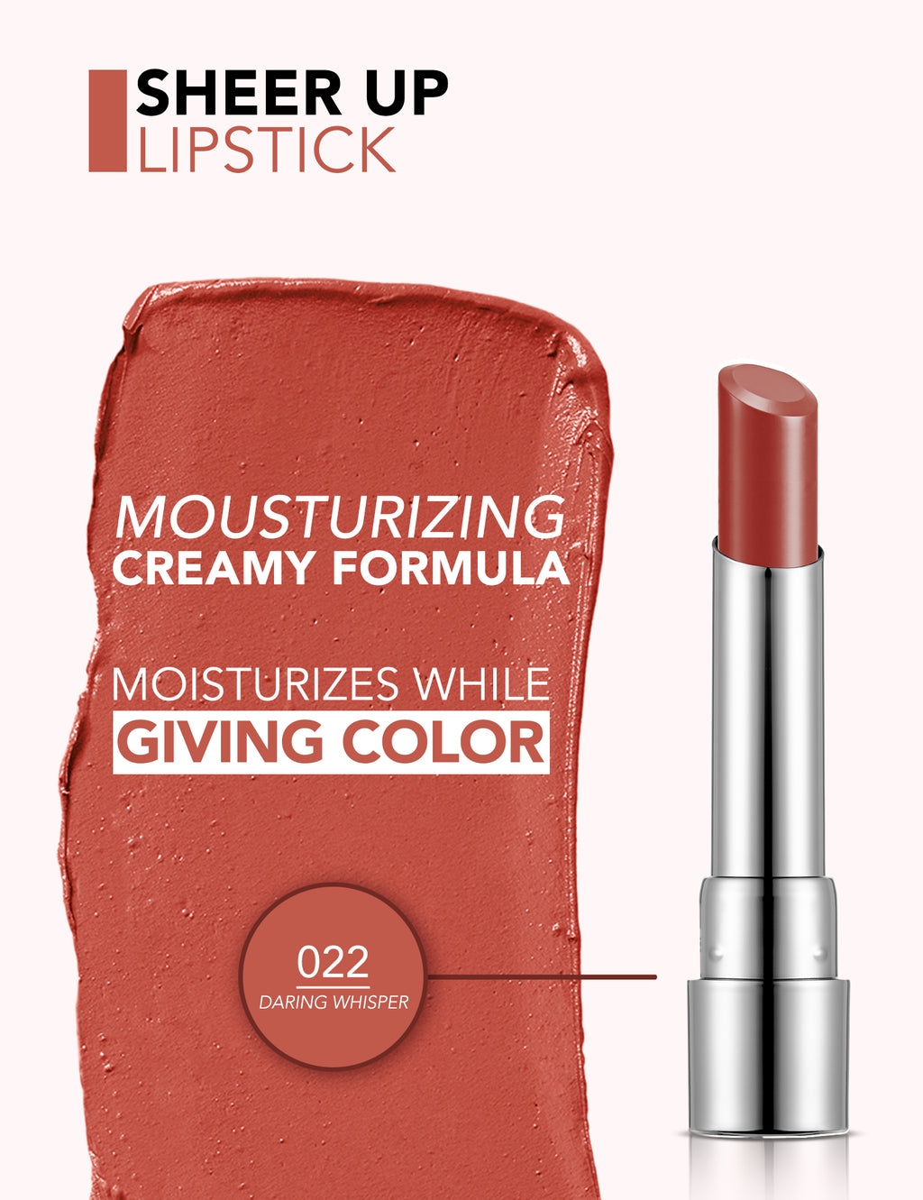 Flormar Sheer Up Lipstick - 022 Daring Whisper