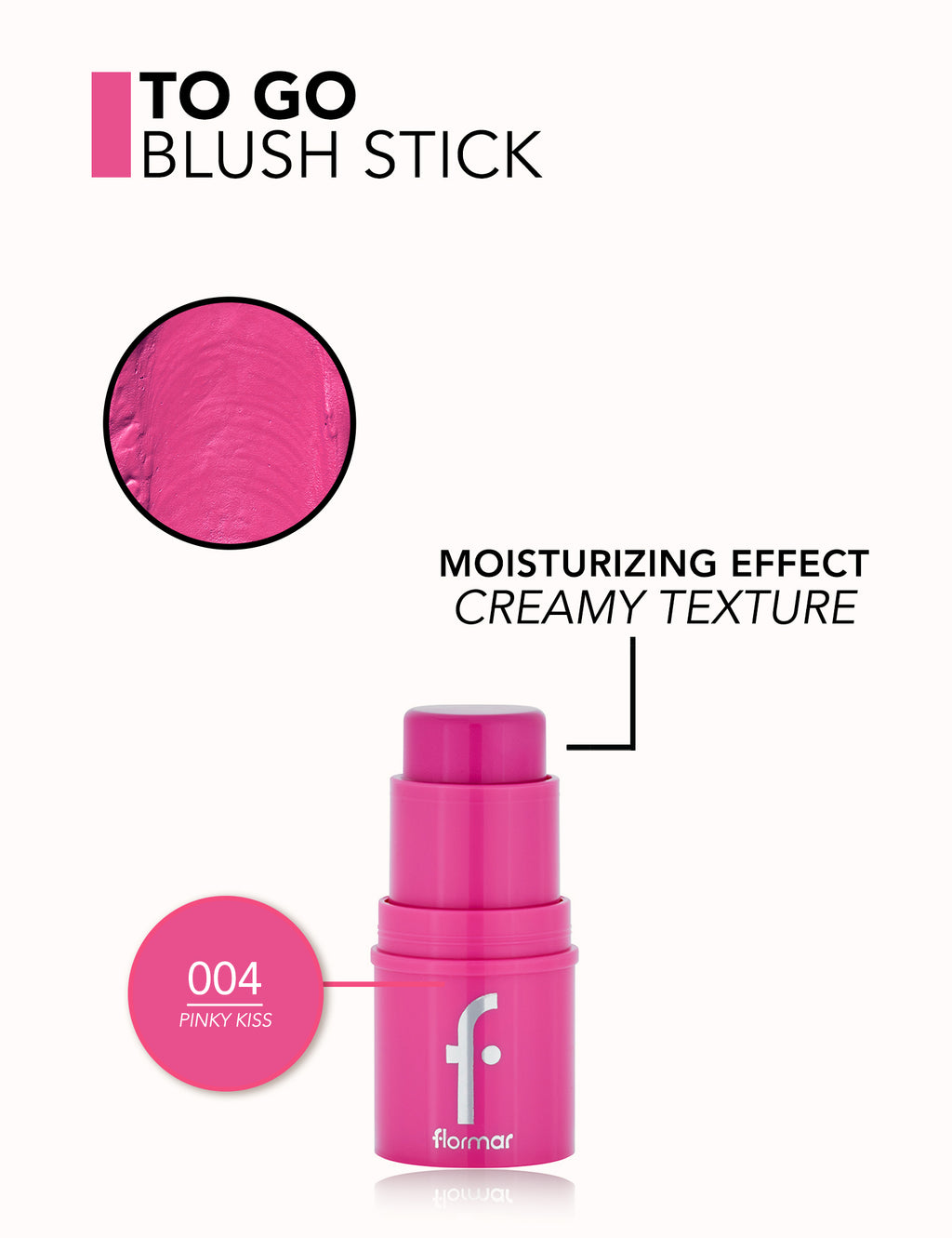 Flormar To Go Blusher Stick - 004 Pinky Kiss