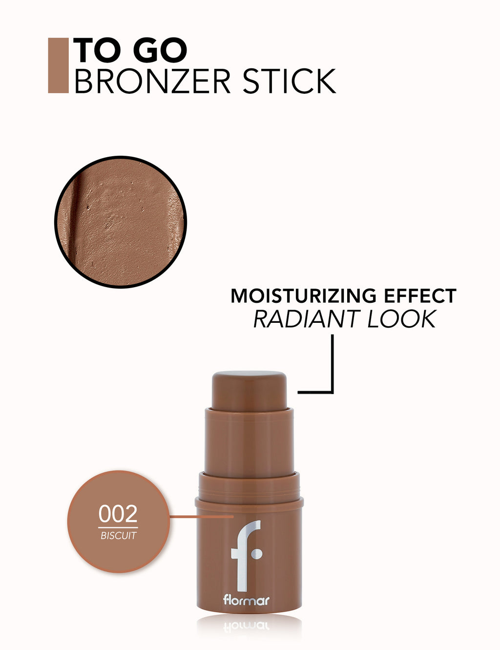 Flormar To Go Bronzer Stick - 002 Biscuit
