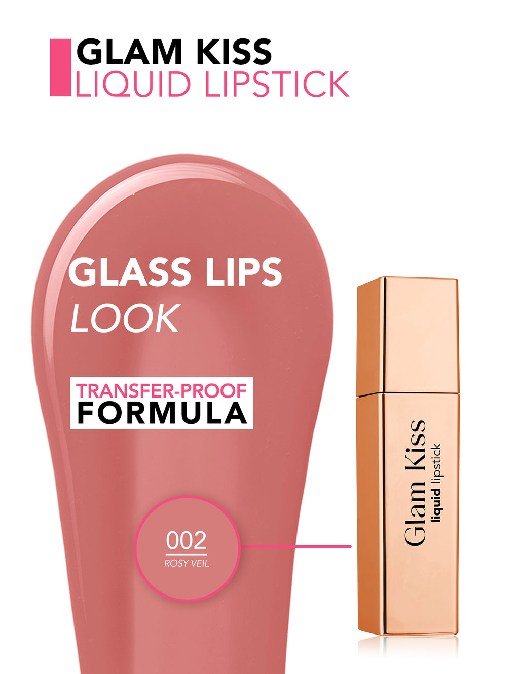 Flormar Glam Kiss Liquid Lipstick - Rosy Veil
