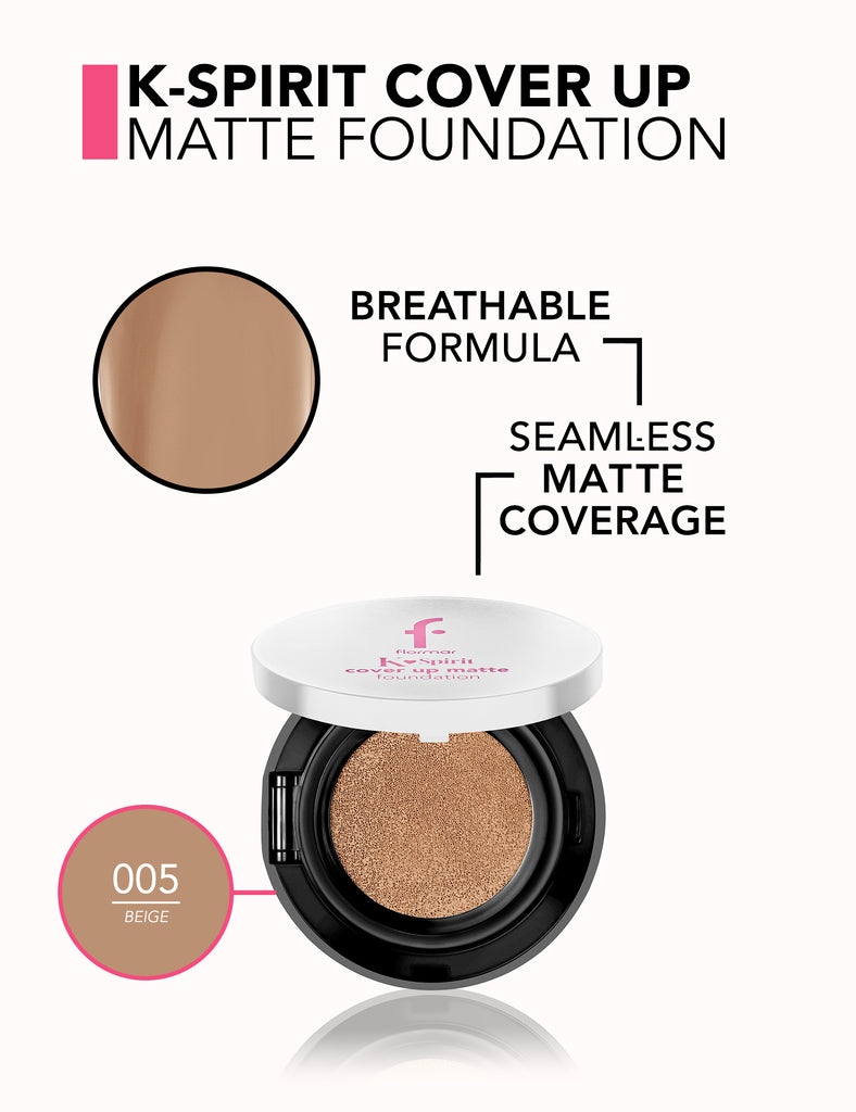 Flormar K-Spirit Cover Up Matte Cushion Foundation - 5 Beige
