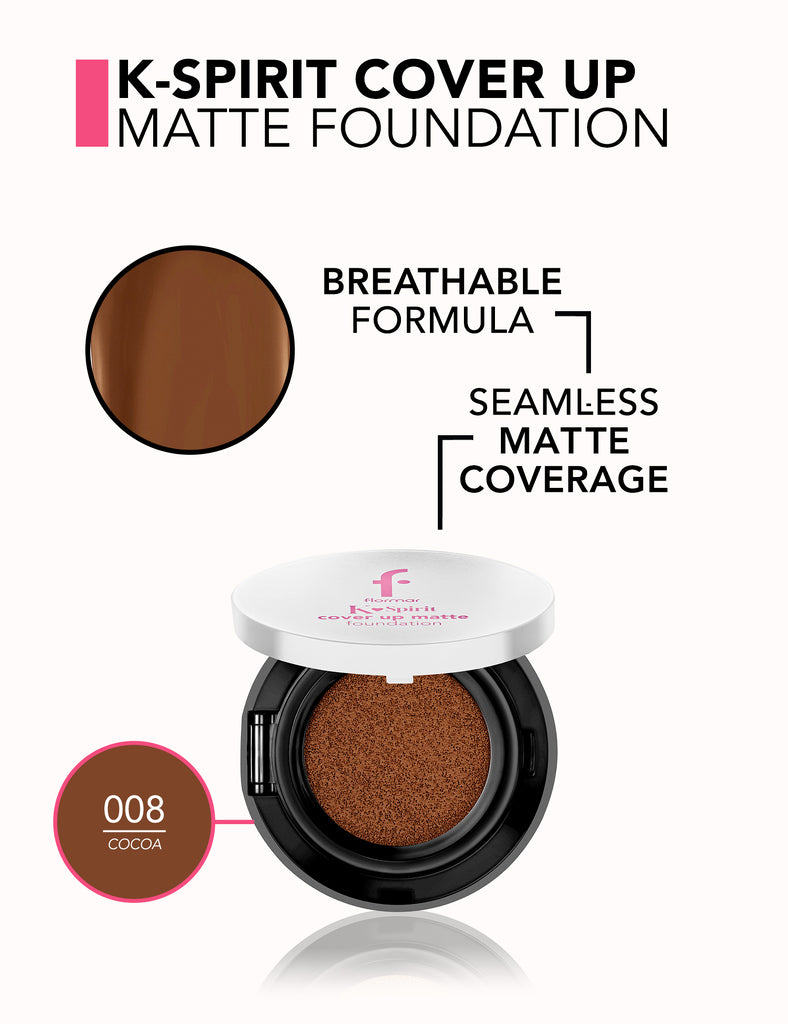 Flormar K-Spirit Cover Up Matte Cushion Foundation - 8 Cocoa