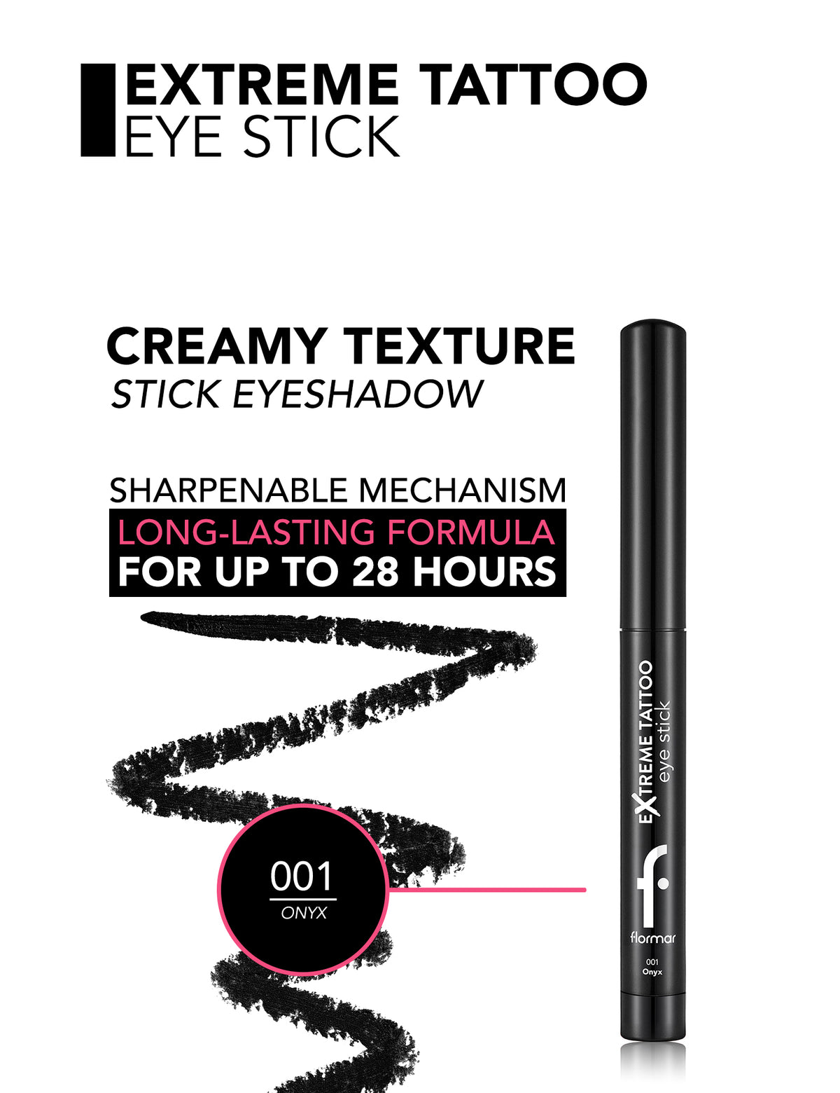 Flormar Extreme Tattoo Eye Stick - Onyx