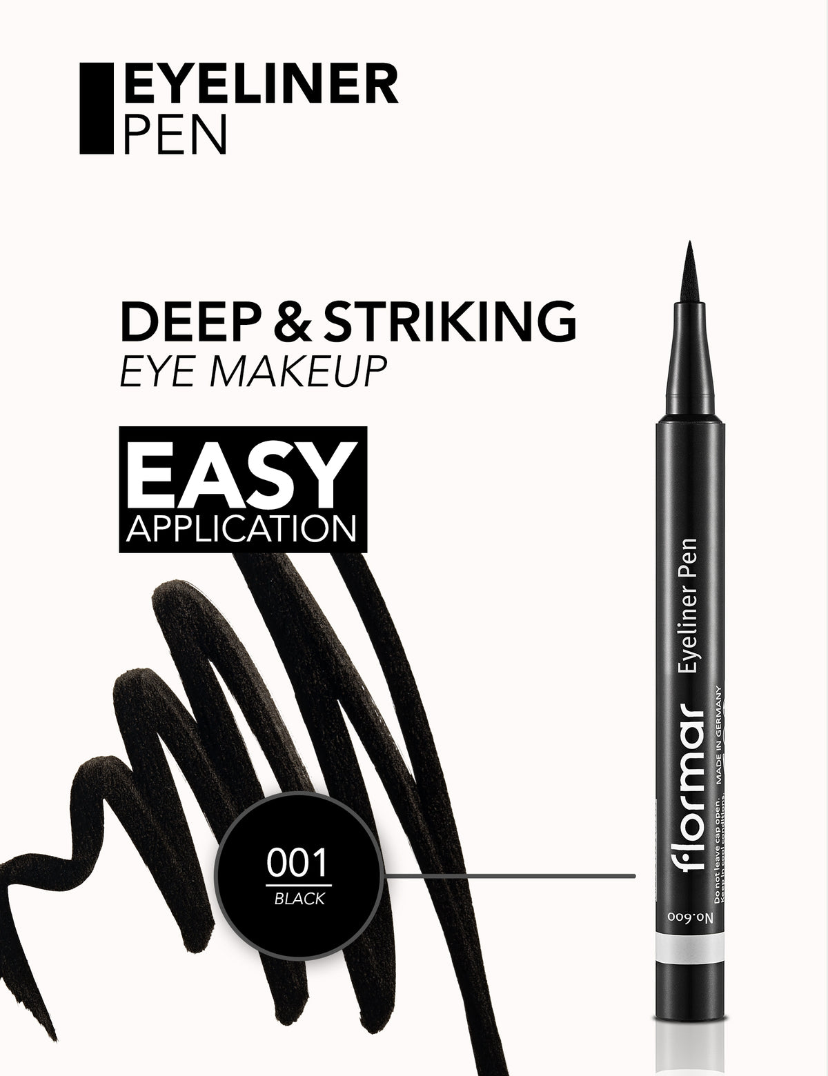 Flormar Eyeliner Pen Black - 001 Black