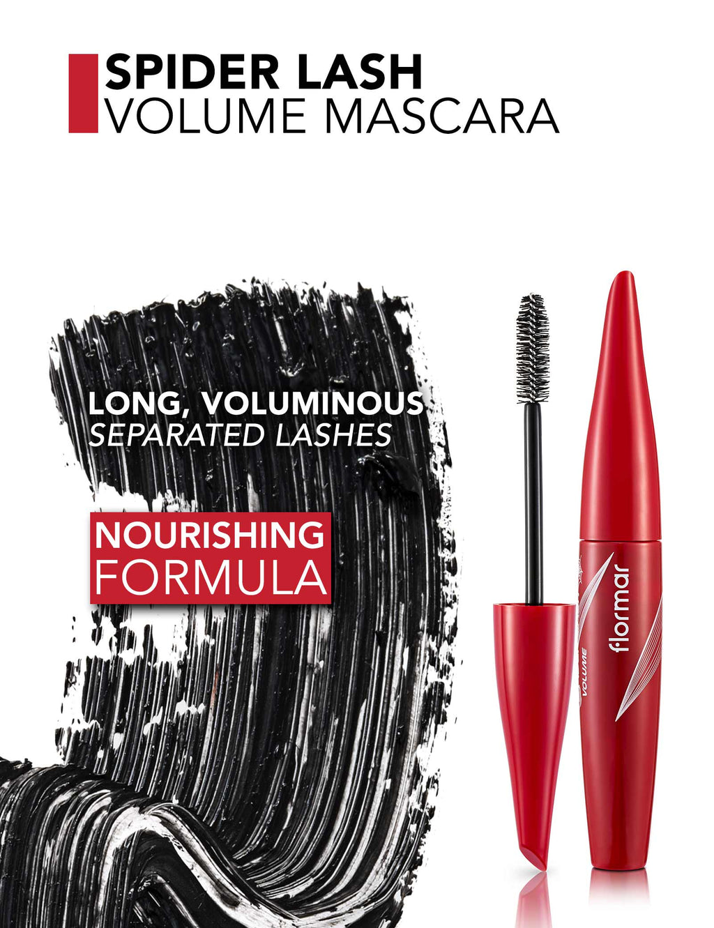 Flormar Spider Lash Deep Black Mascara - 002 Volume