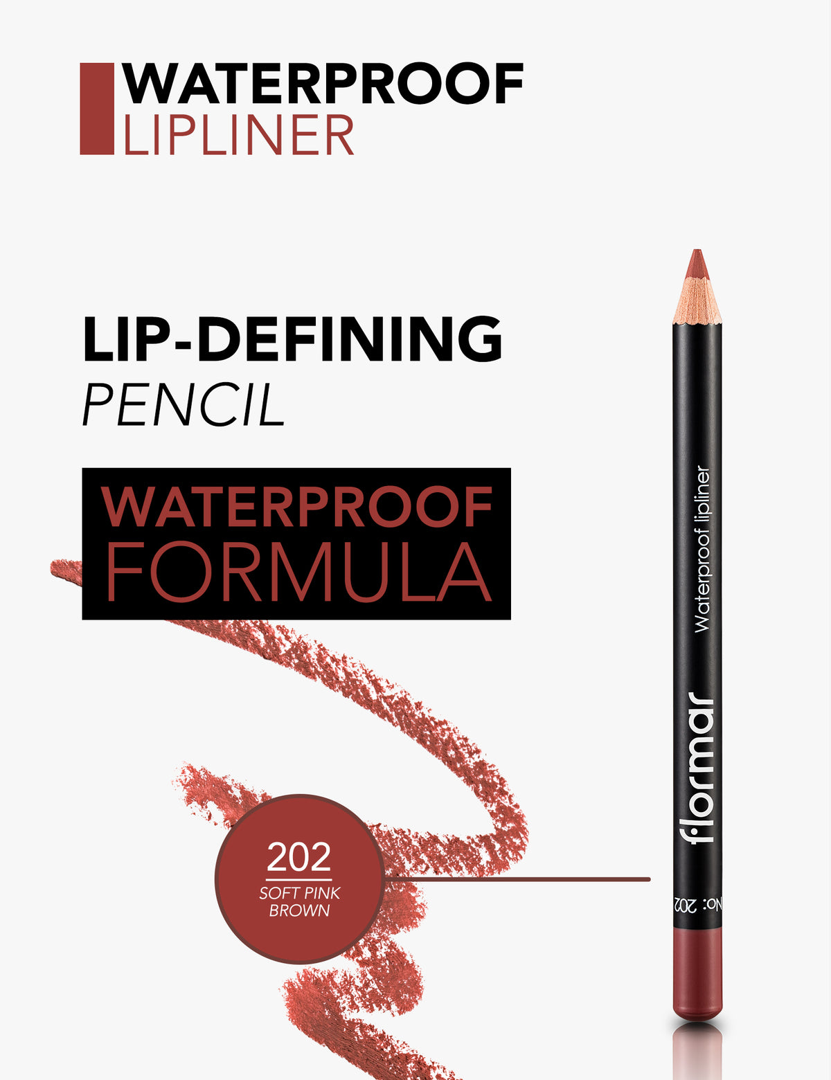Flormar Waterproof Lipliner - 202 Sft Pnk Brwn