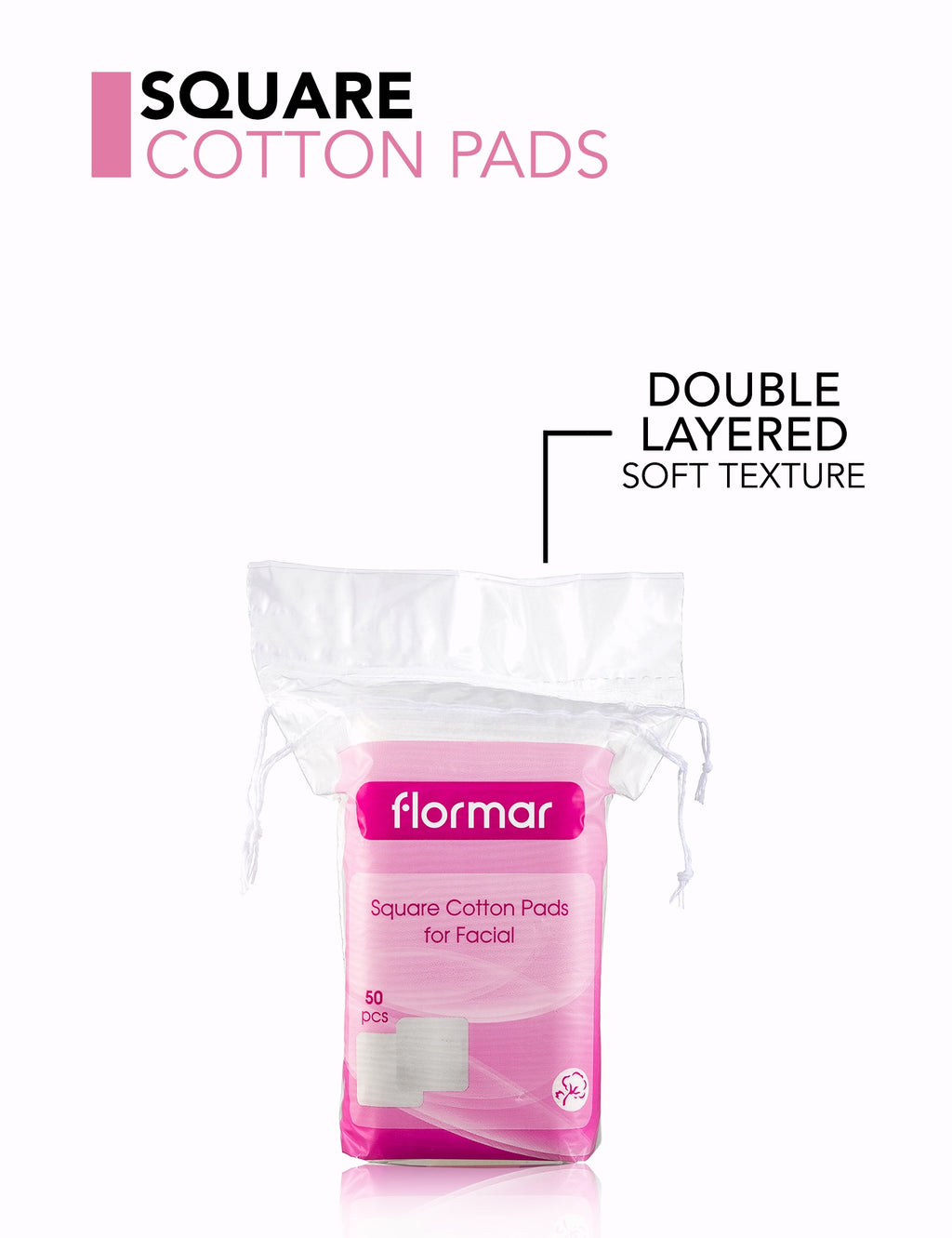 Flormar Square Cotton Pads For Facial - 002 Quare Cotton Pads For Facial