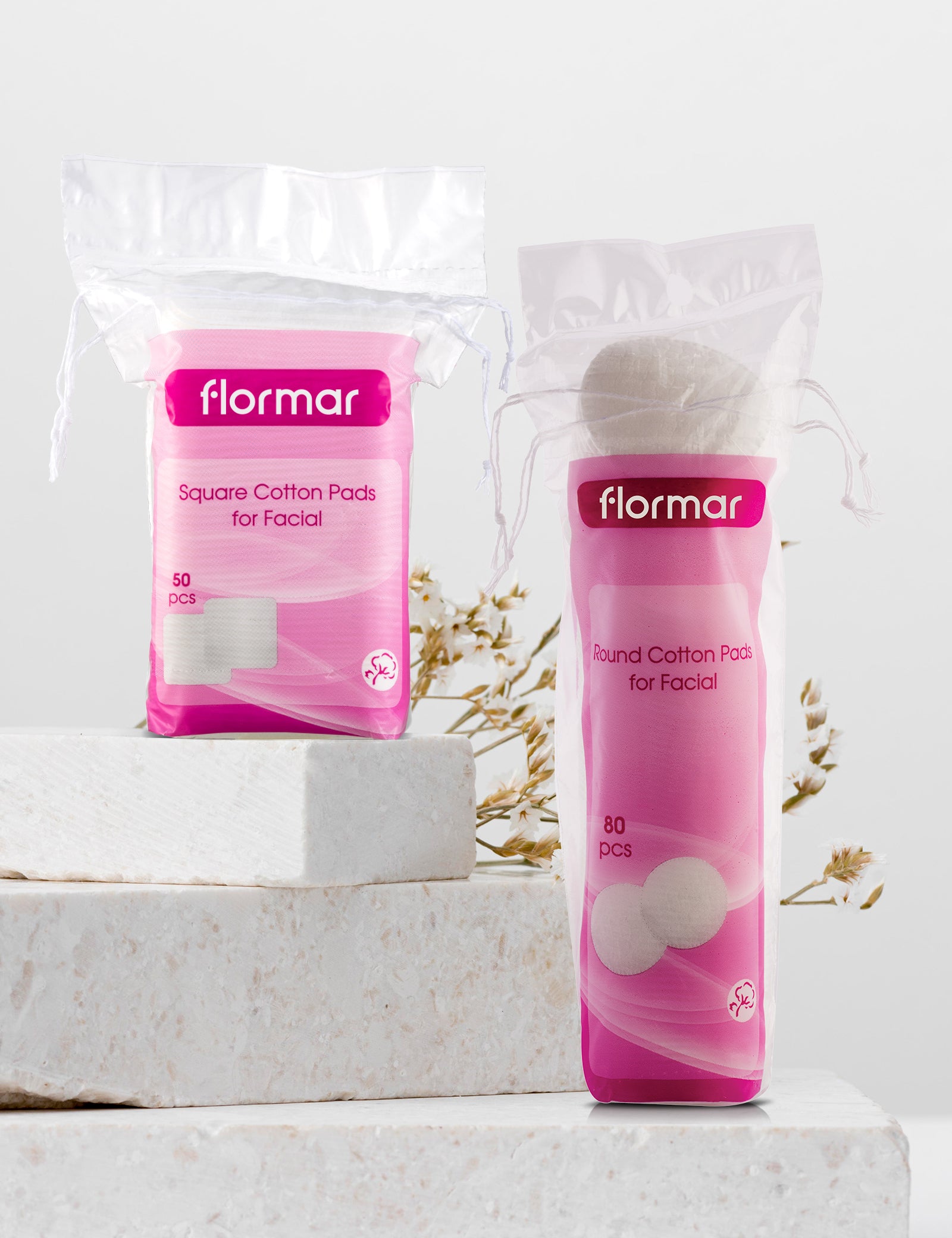 Flormar Square Cotton Pads For Facial