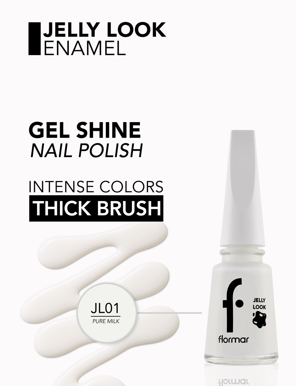 Flormar Jelly Look Nail Enamel - L01 Pure Milk