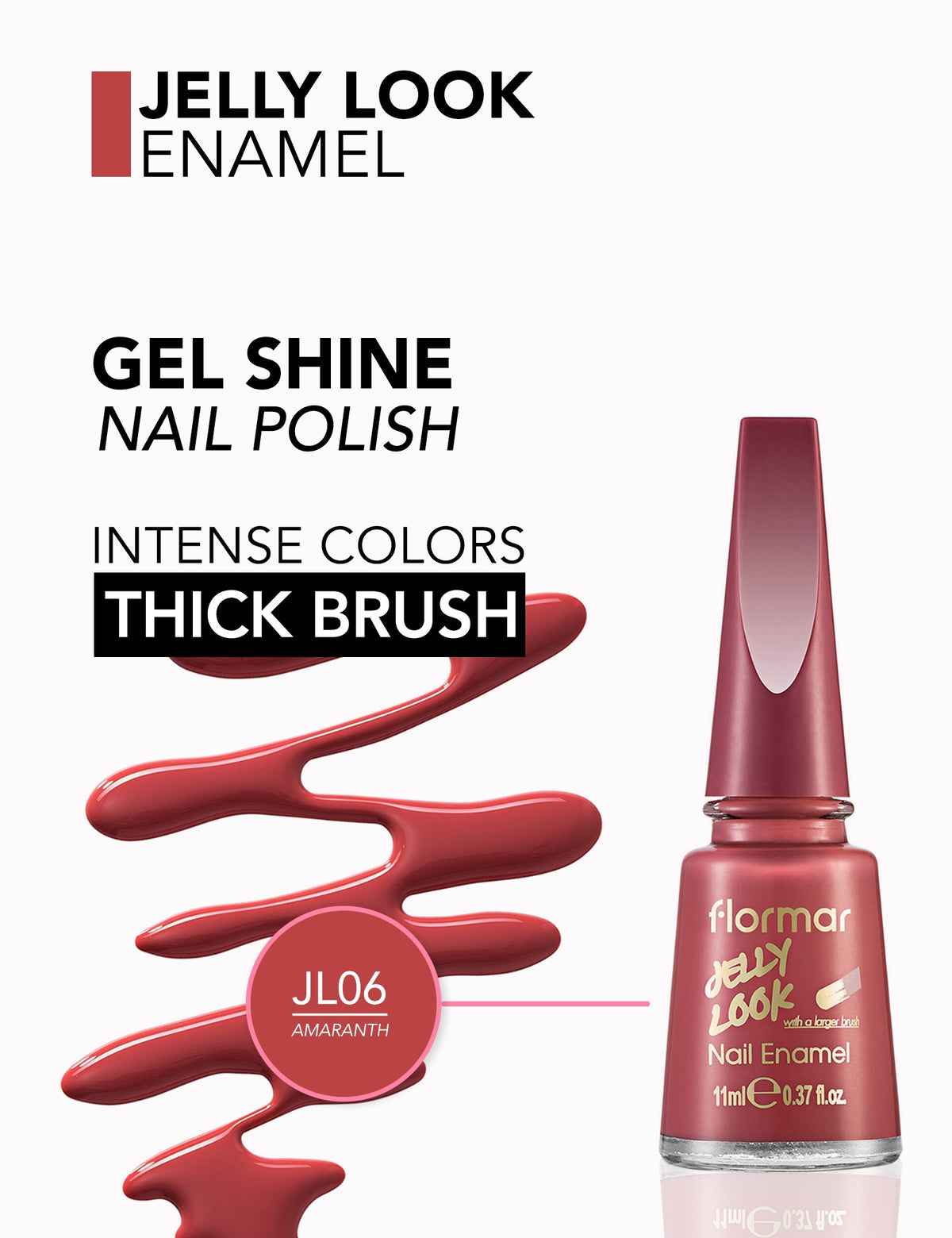 Flormar Jelly Look Nail Enamel - L06 Amaranth