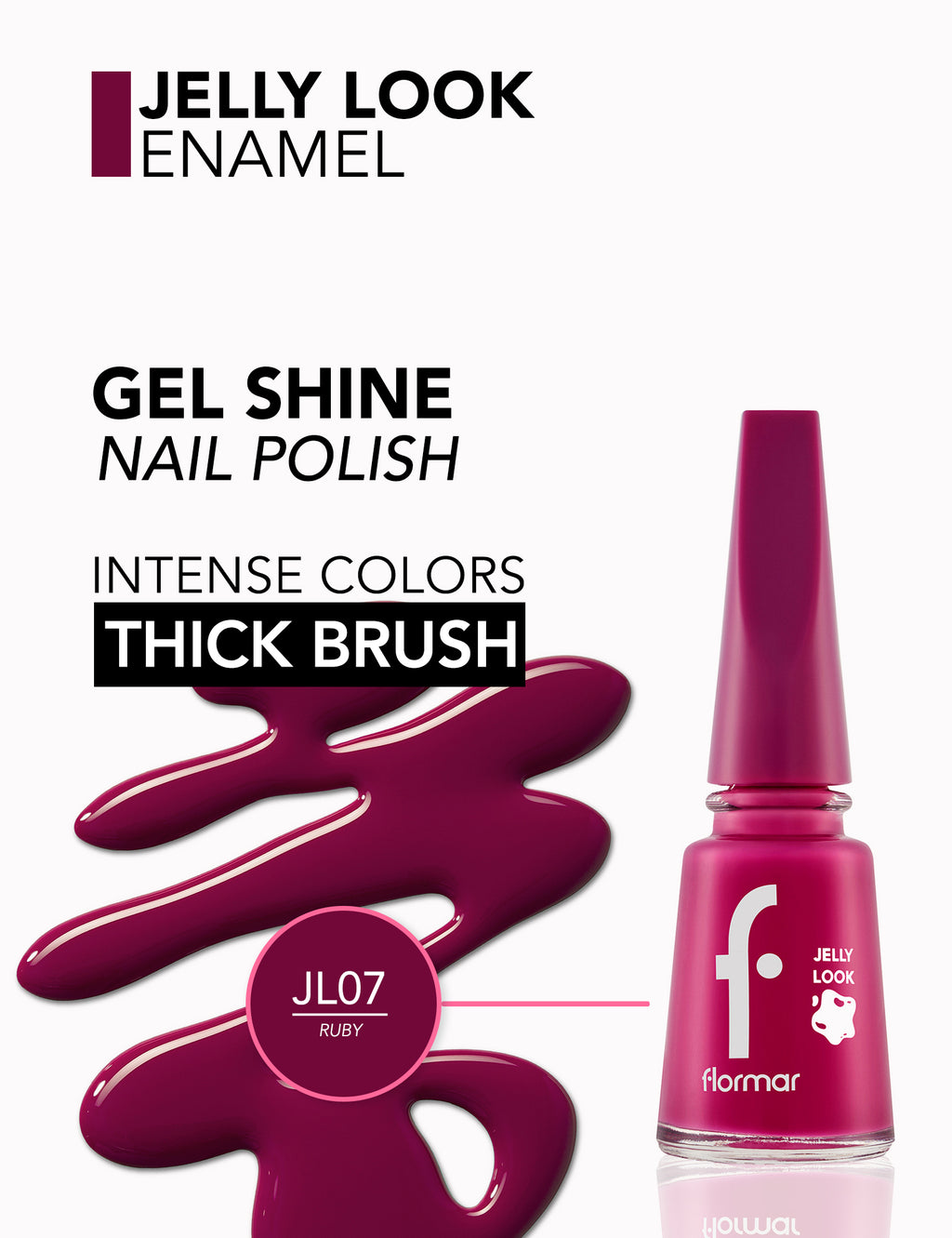 Flormar Jelly Look Nail Enamel - L07 Ruby